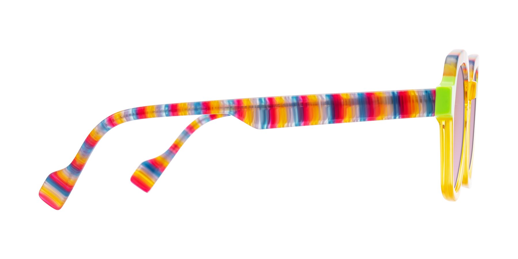 Side of Ralyn in Citrine Pop with Light Wine Tinted Lenses