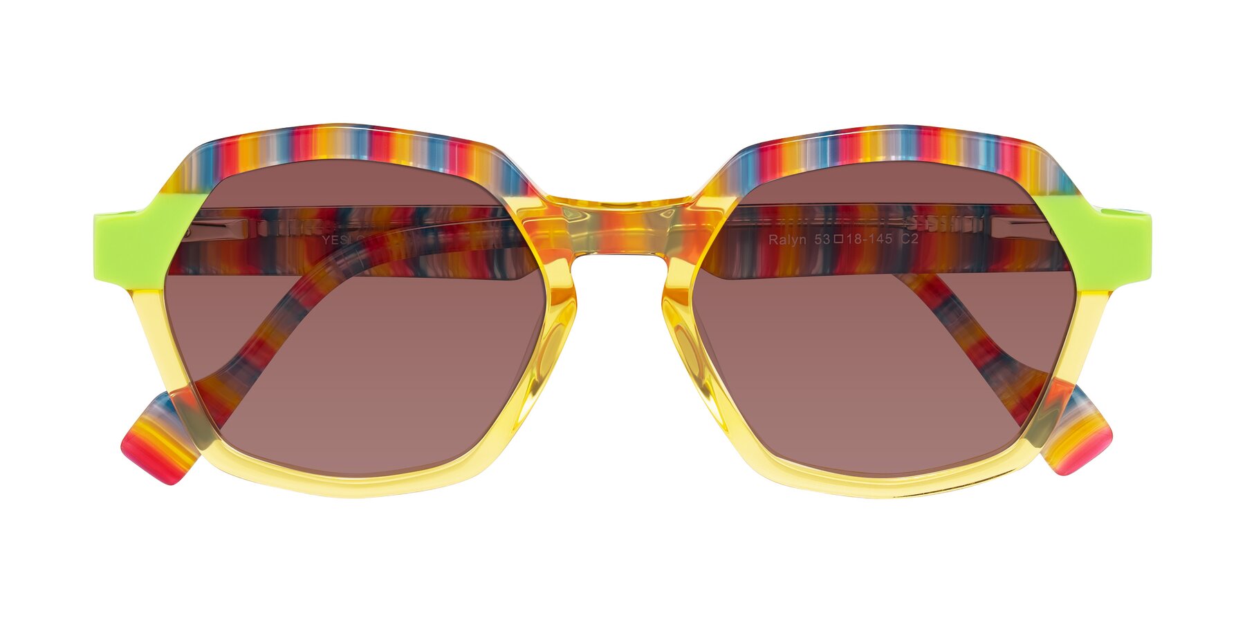 Folded Front of Ralyn in Citrine Pop with Garnet Tinted Lenses