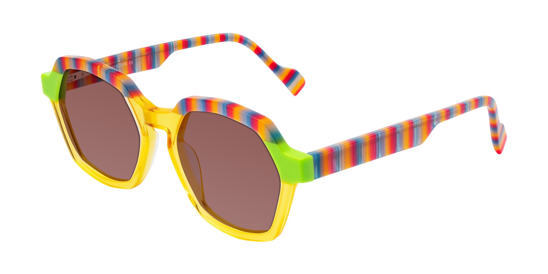 Angle of Ralyn in Citrine Pop with Garnet Tinted Lenses