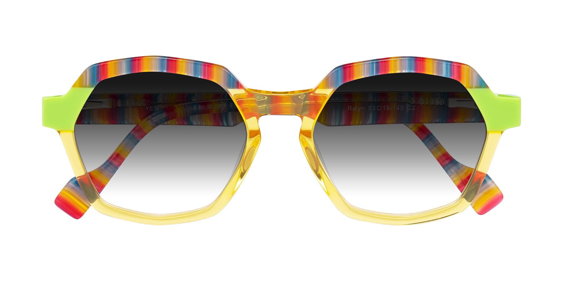 Folded Front of Ralyn in Citrine Pop with Gray Gradient Lenses