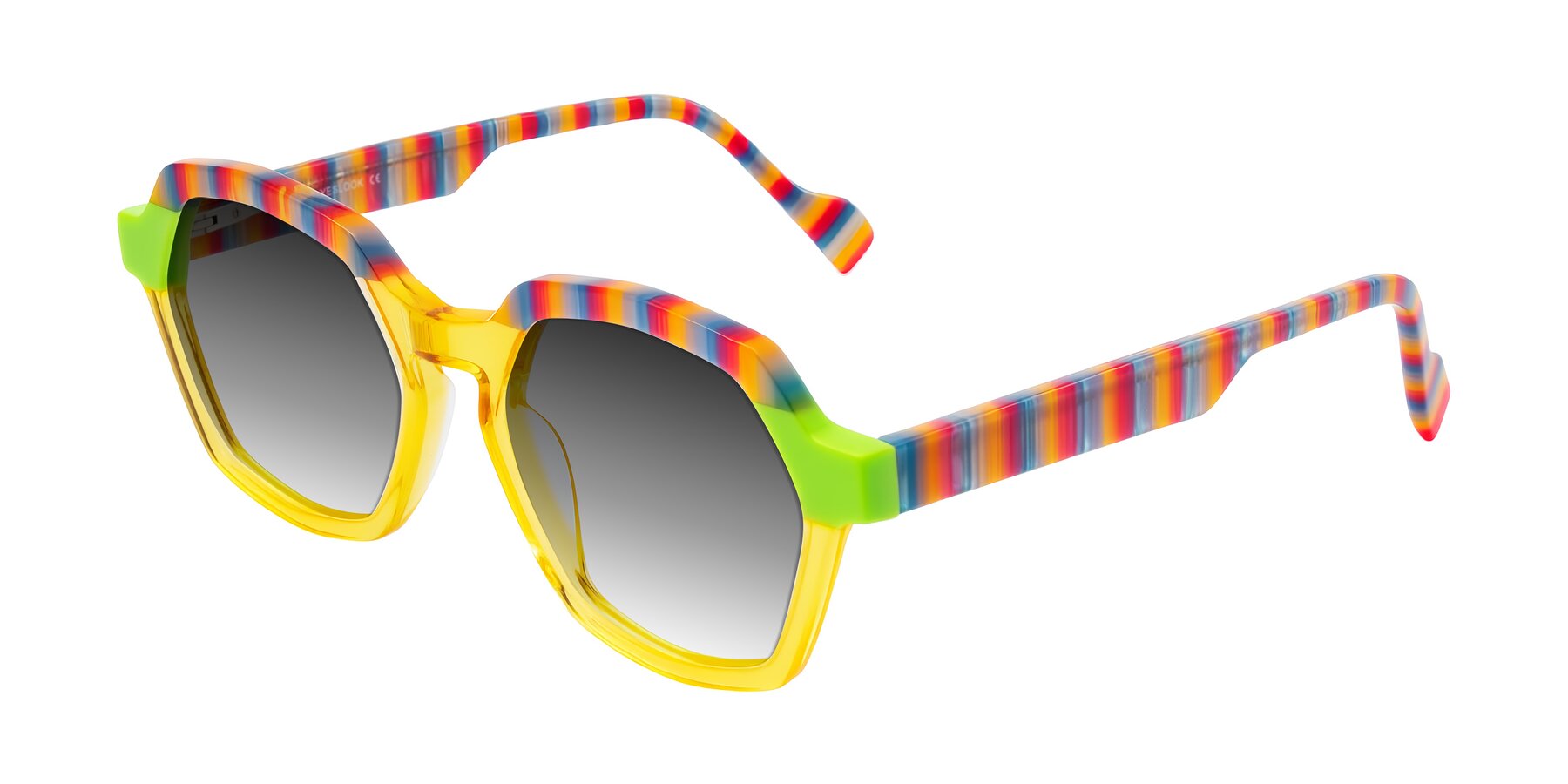 Angle of Ralyn in Citrine Pop with Gray Gradient Lenses