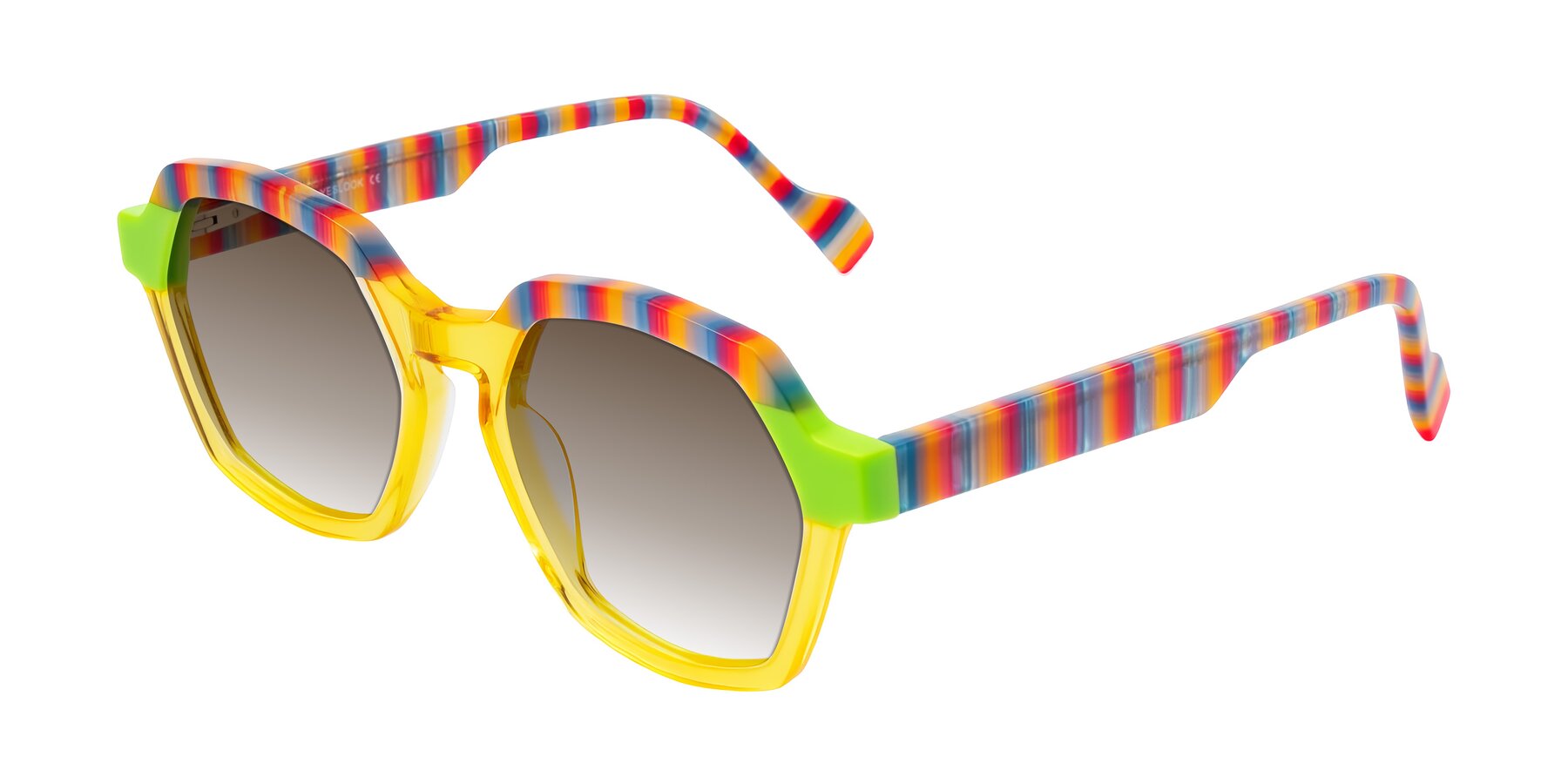 Angle of Ralyn in Citrine Pop with Brown Gradient Lenses