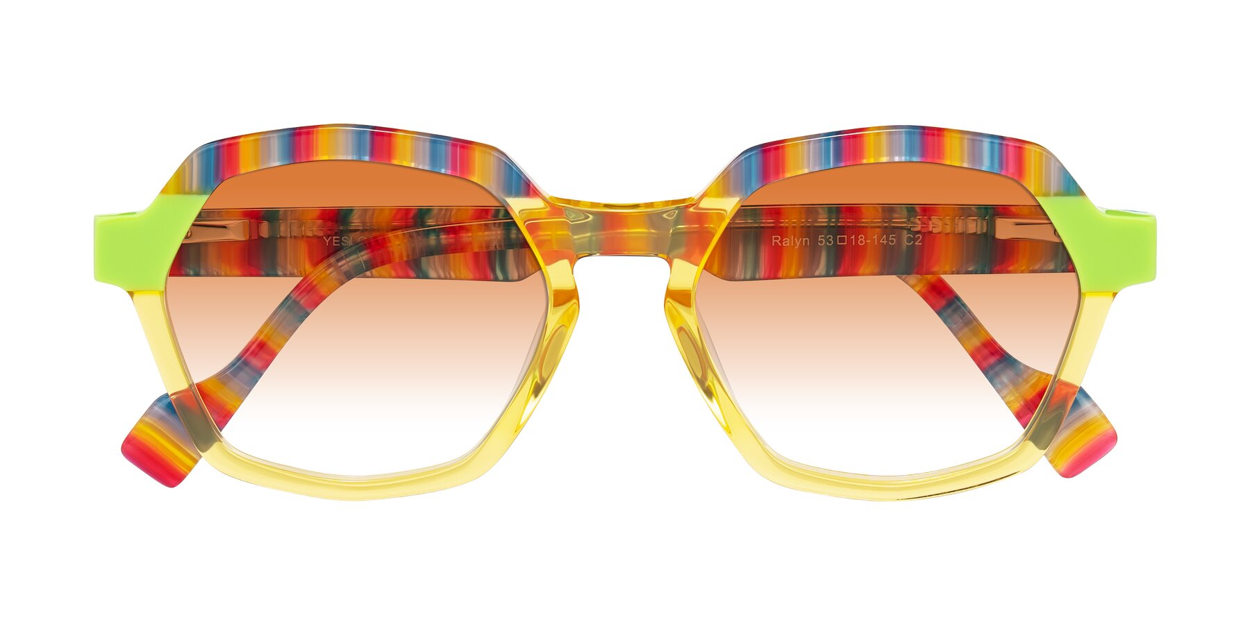 Folded Front of Ralyn in Citrine Pop with Orange Gradient Lenses