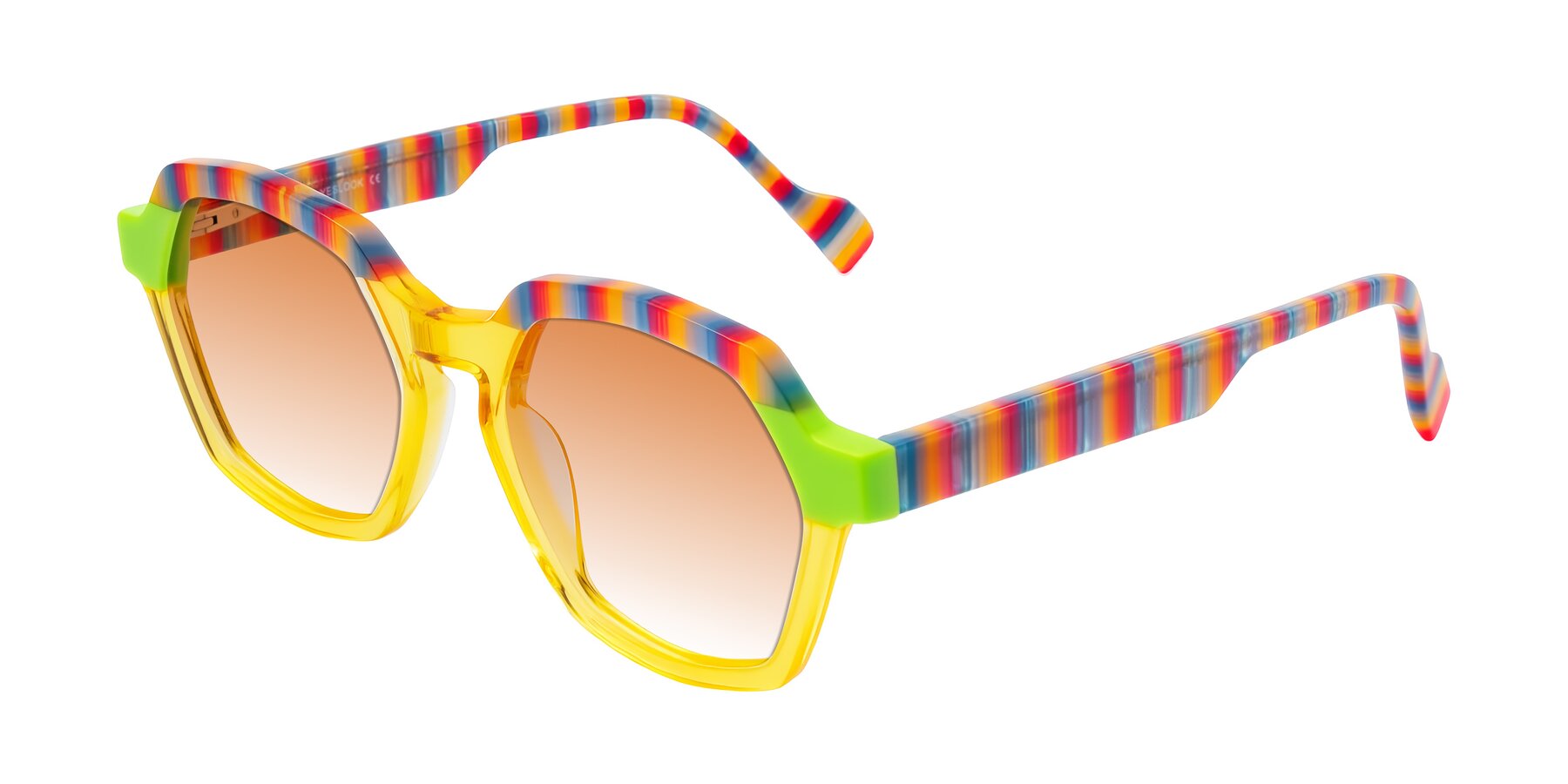 Angle of Ralyn in Citrine Pop with Orange Gradient Lenses