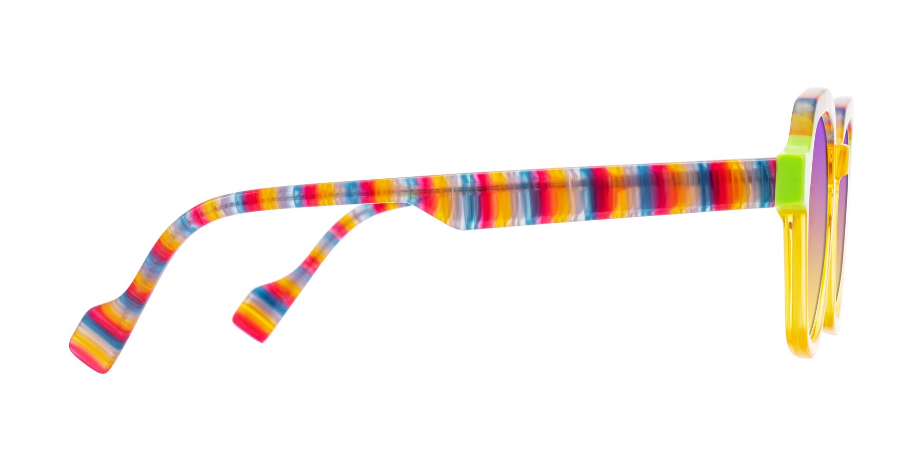 Side of Ralyn in Citrine Pop with Purple / Yellow Gradient Lenses