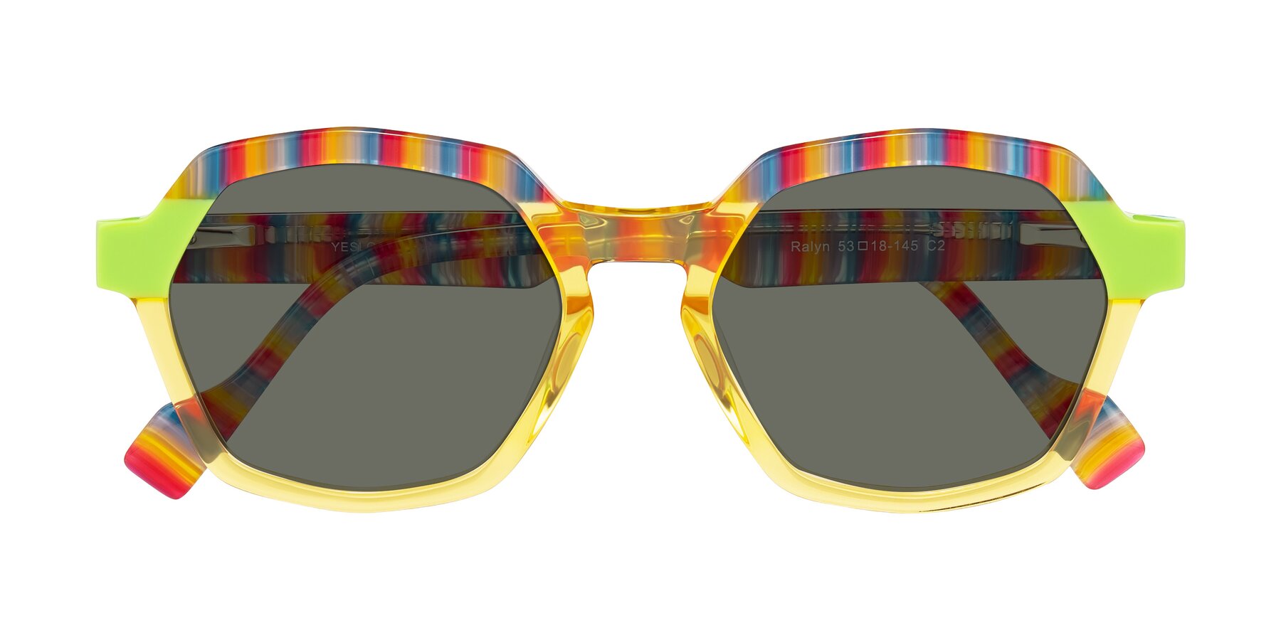 Folded Front of Ralyn in Citrine Pop with Gray Polarized Lenses