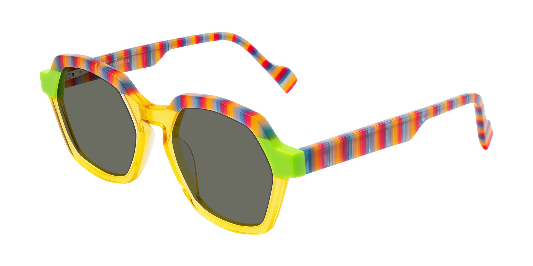 Angle of Ralyn in Citrine Pop with Gray Polarized Lenses