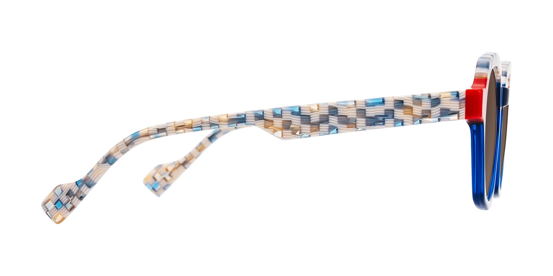Side of Ralyn in Studio Blue with Brown Tinted Lenses