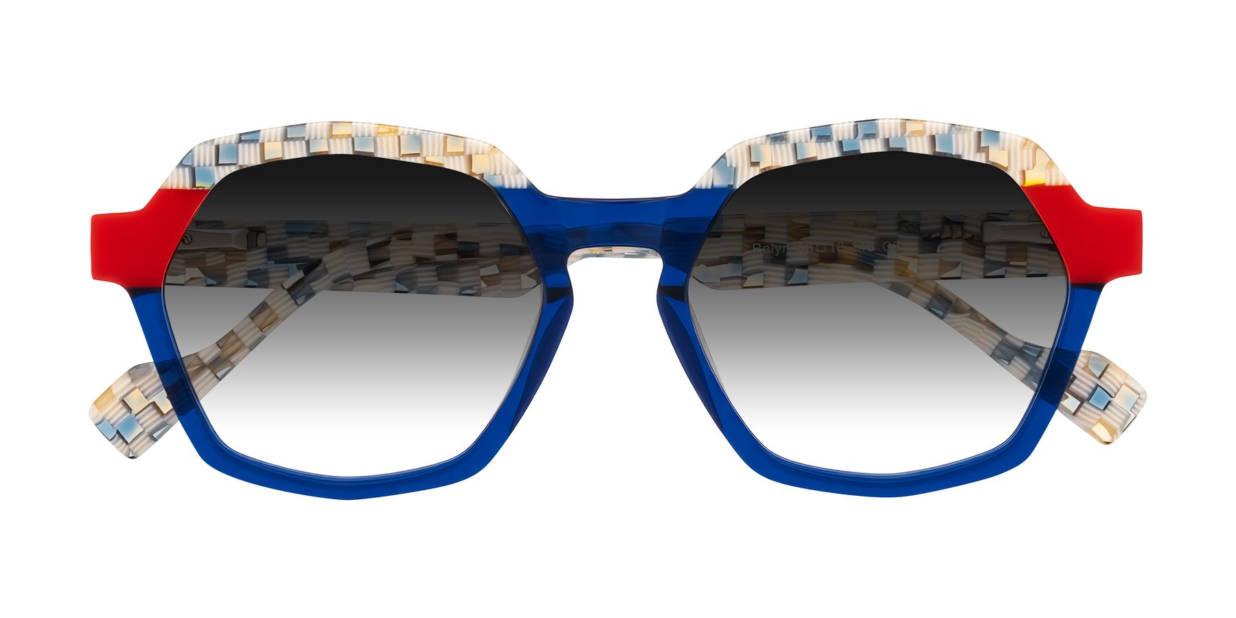 Folded Front of Ralyn in Studio Blue with Gray Gradient Lenses
