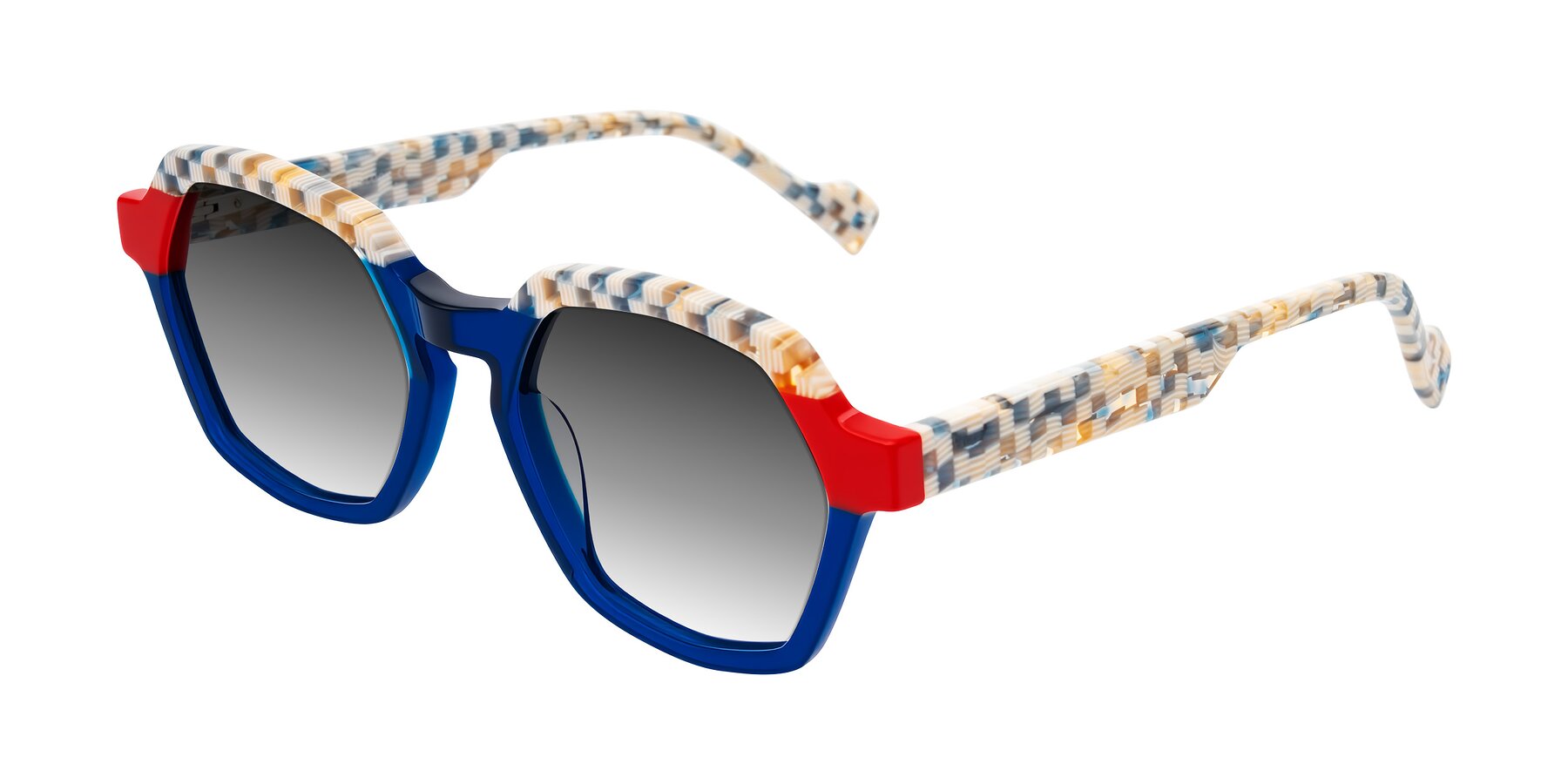 Angle of Ralyn in Studio Blue with Gray Gradient Lenses