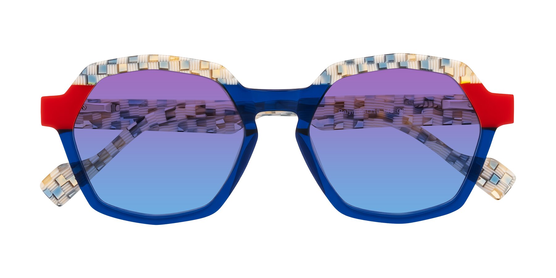 Folded Front of Ralyn in Studio Blue with Purple / Blue Gradient Lenses