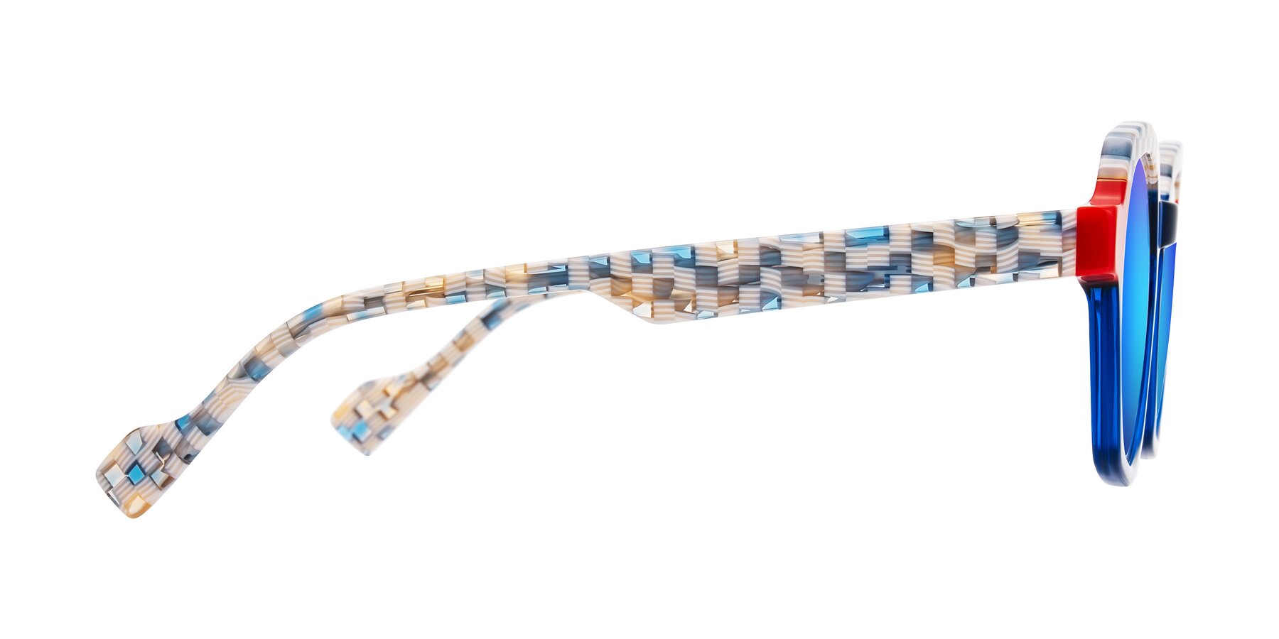 Side of Ralyn in Studio Blue with Blue Mirrored Lenses
