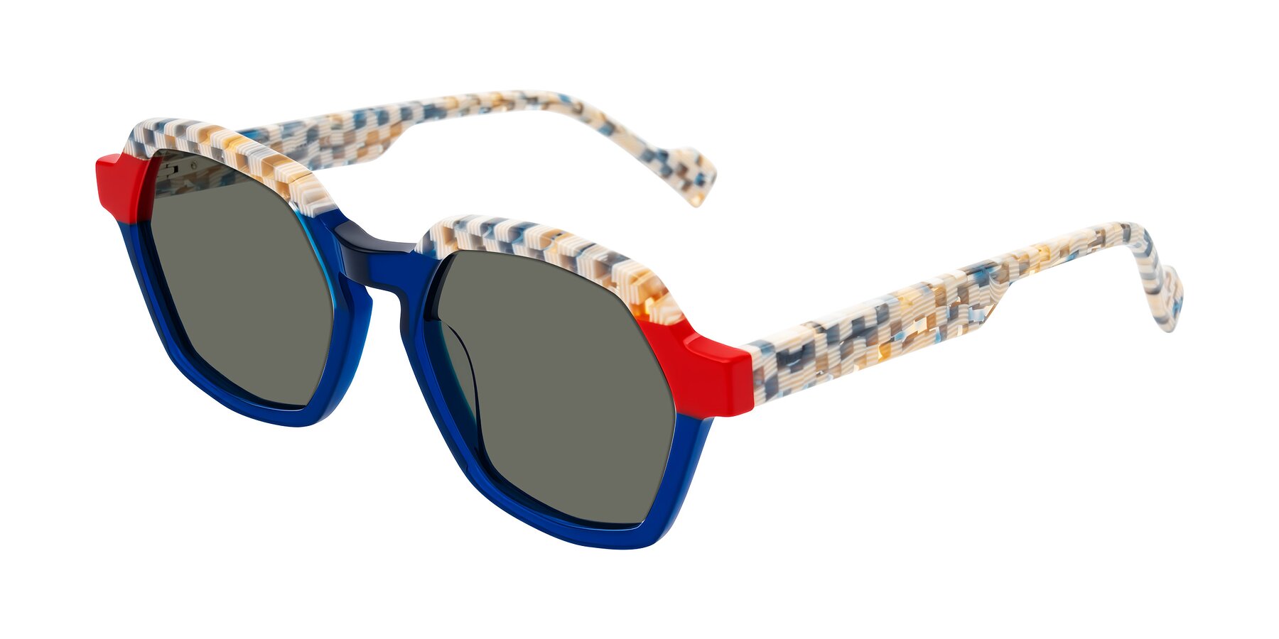 Angle of Ralyn in Studio Blue with Gray Polarized Lenses