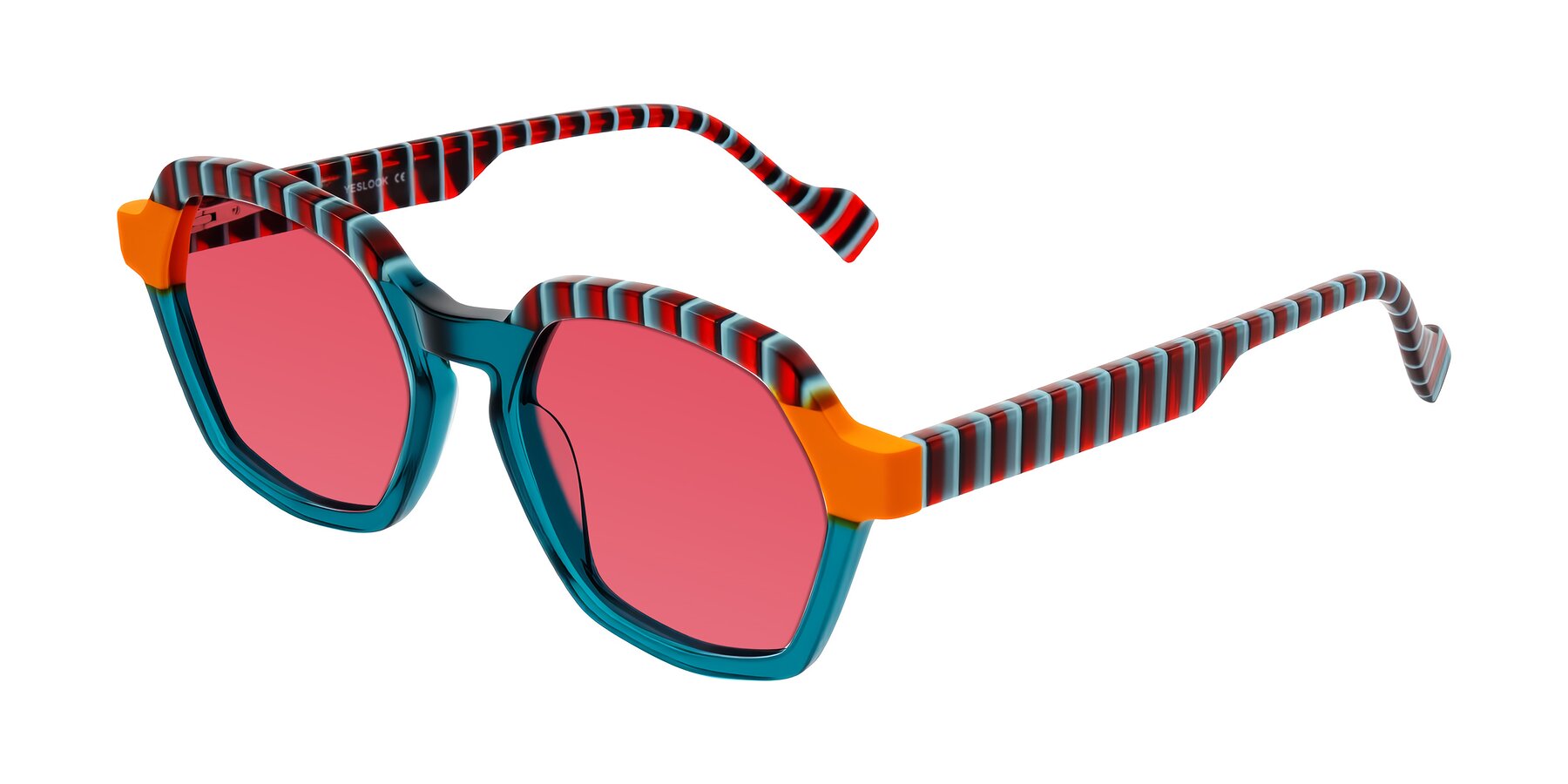 Angle of Ralyn in Teal Ember with Red Tinted Lenses
