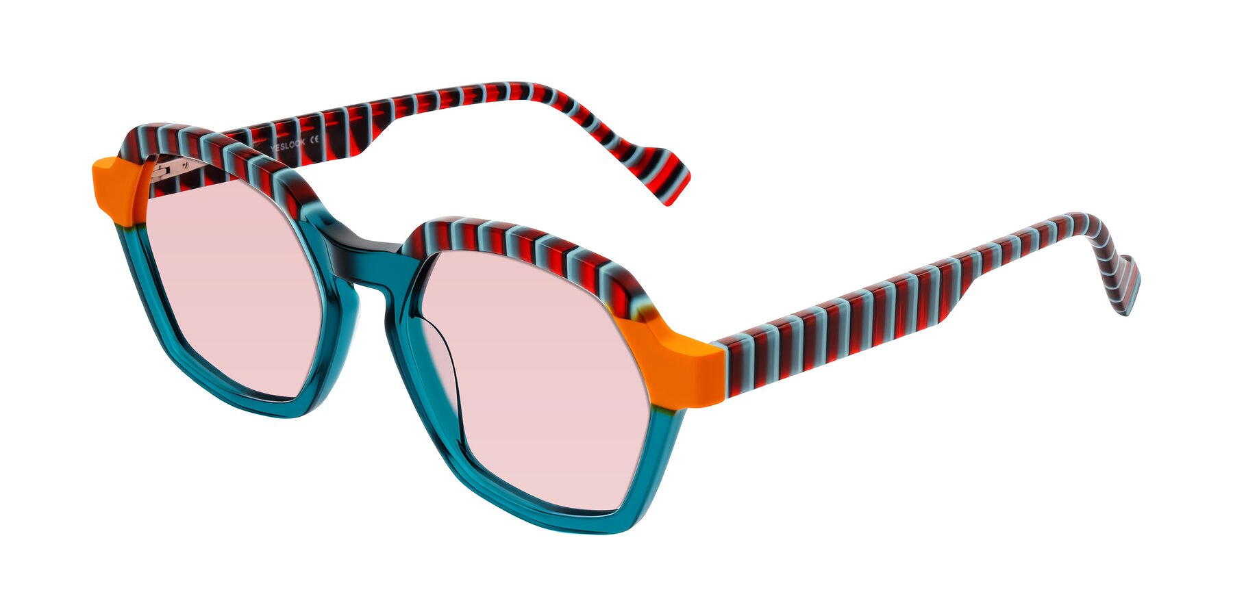 Angle of Ralyn in Teal Ember with Light Garnet Tinted Lenses