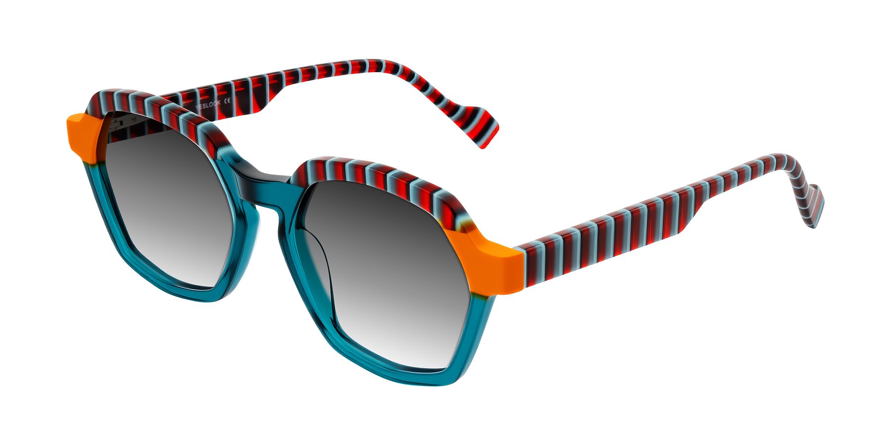 Angle of Ralyn in Teal Ember with Gray Gradient Lenses