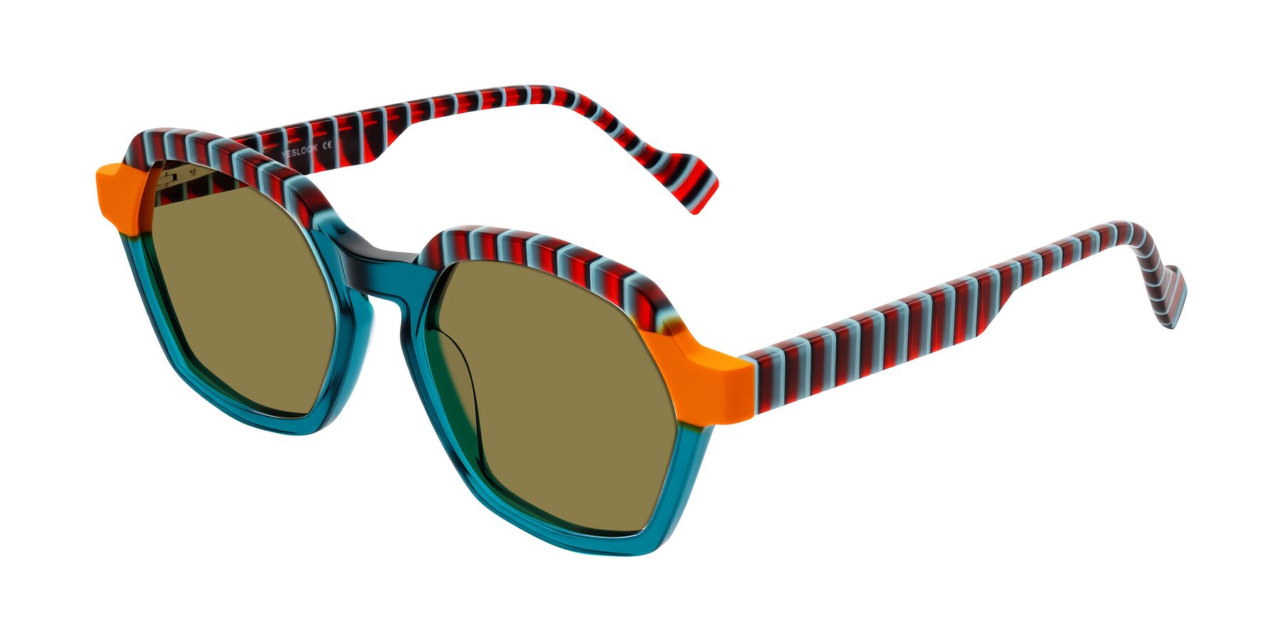 Angle of Ralyn in Teal Ember with Brown Polarized Lenses