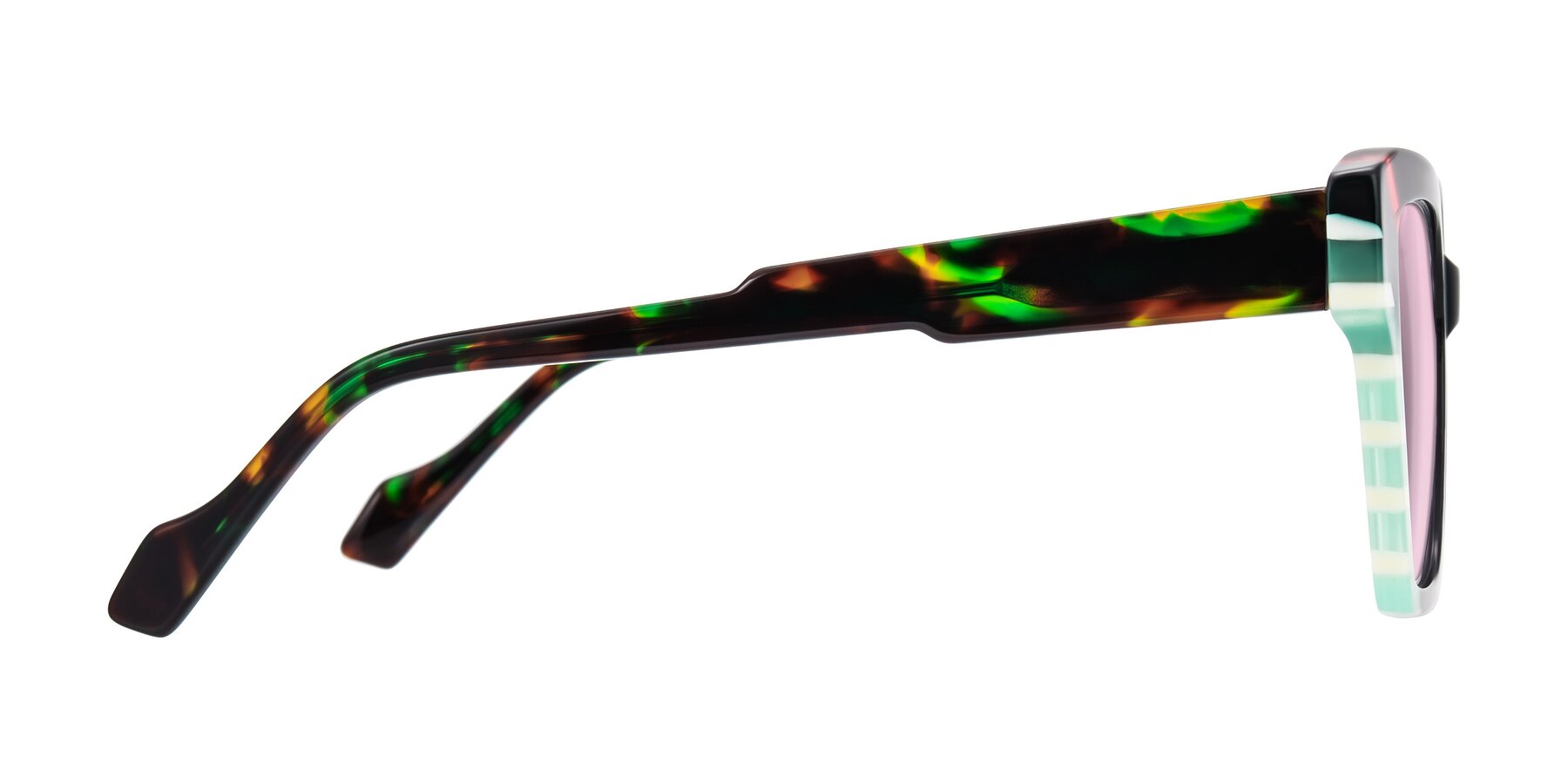 Side of Widvale in Onyx Mosaic with Light Pink Tinted Lenses