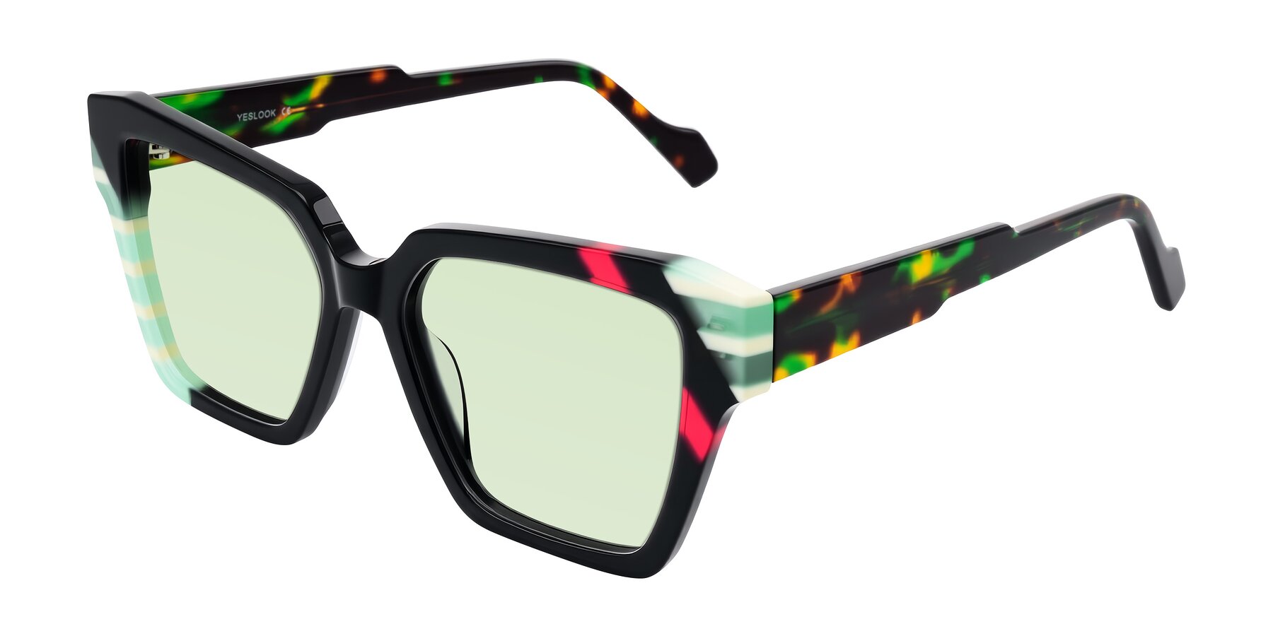Angle of Widvale in Onyx Mosaic with Light Green Tinted Lenses
