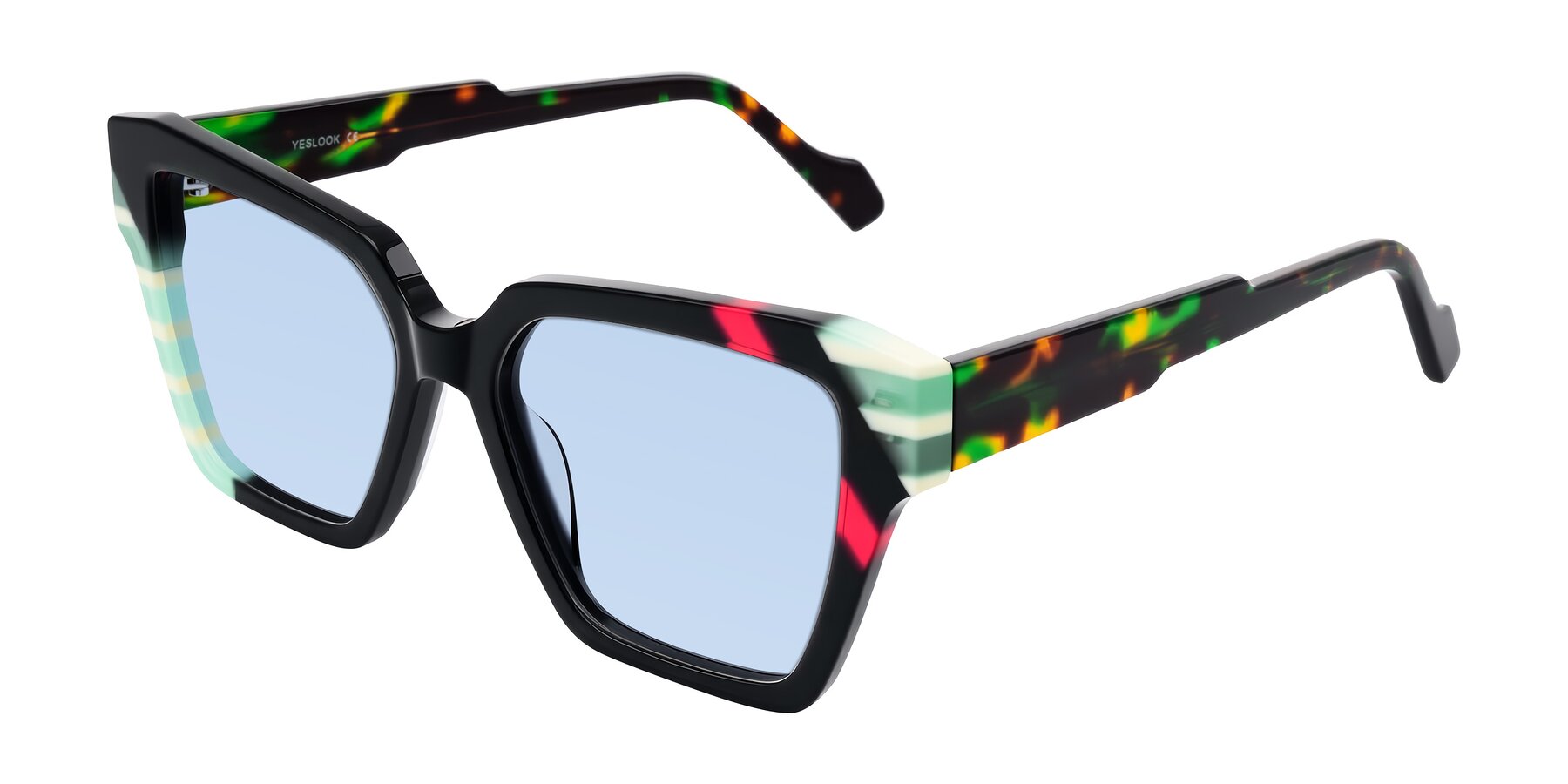 Angle of Widvale in Onyx Mosaic with Light Blue Tinted Lenses