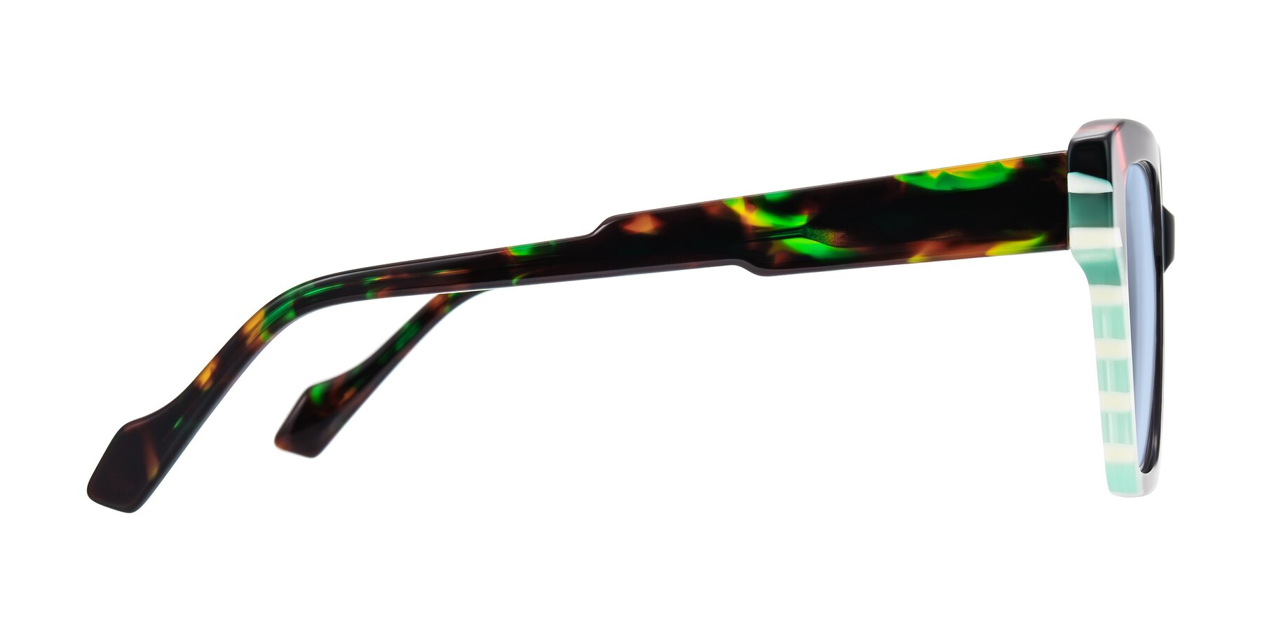 Side of Widvale in Onyx Mosaic with Light Blue Tinted Lenses