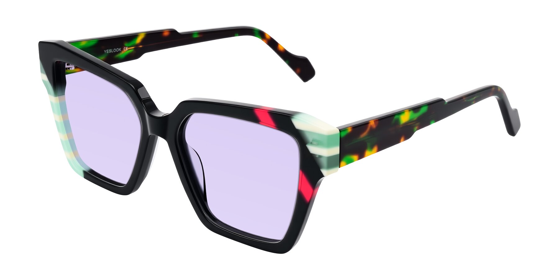 Angle of Widvale in Onyx Mosaic with Light Purple Tinted Lenses