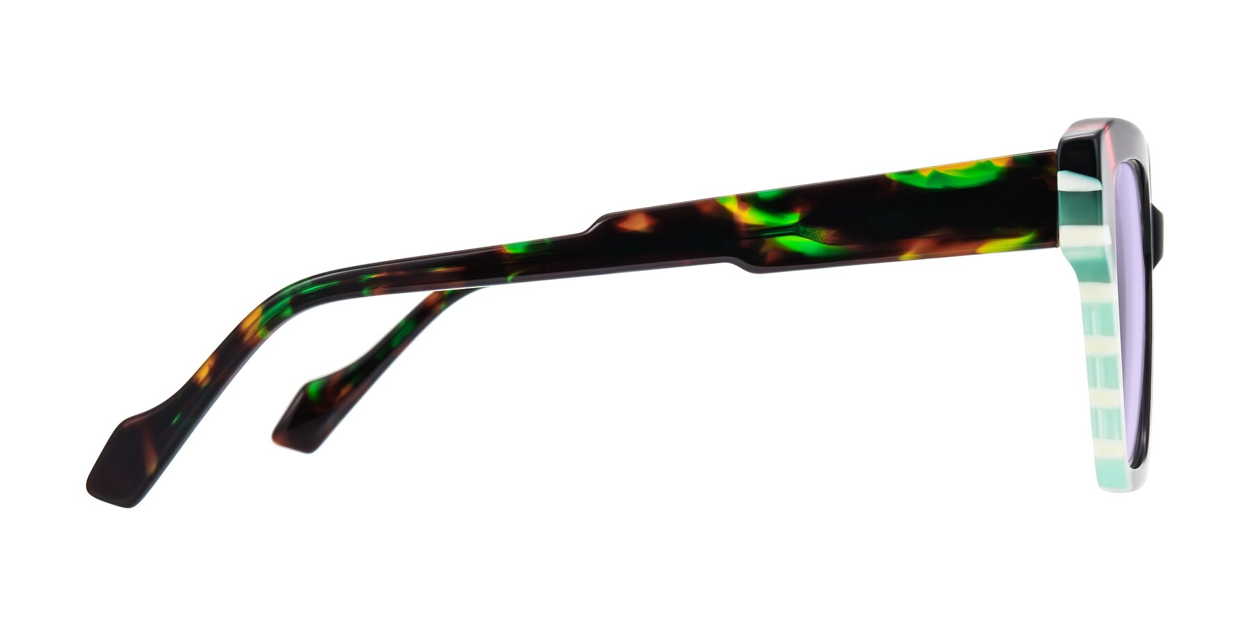 Side of Widvale in Onyx Mosaic with Light Purple Tinted Lenses