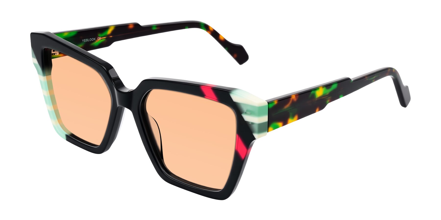 Angle of Widvale in Onyx Mosaic with Light Orange Tinted Lenses
