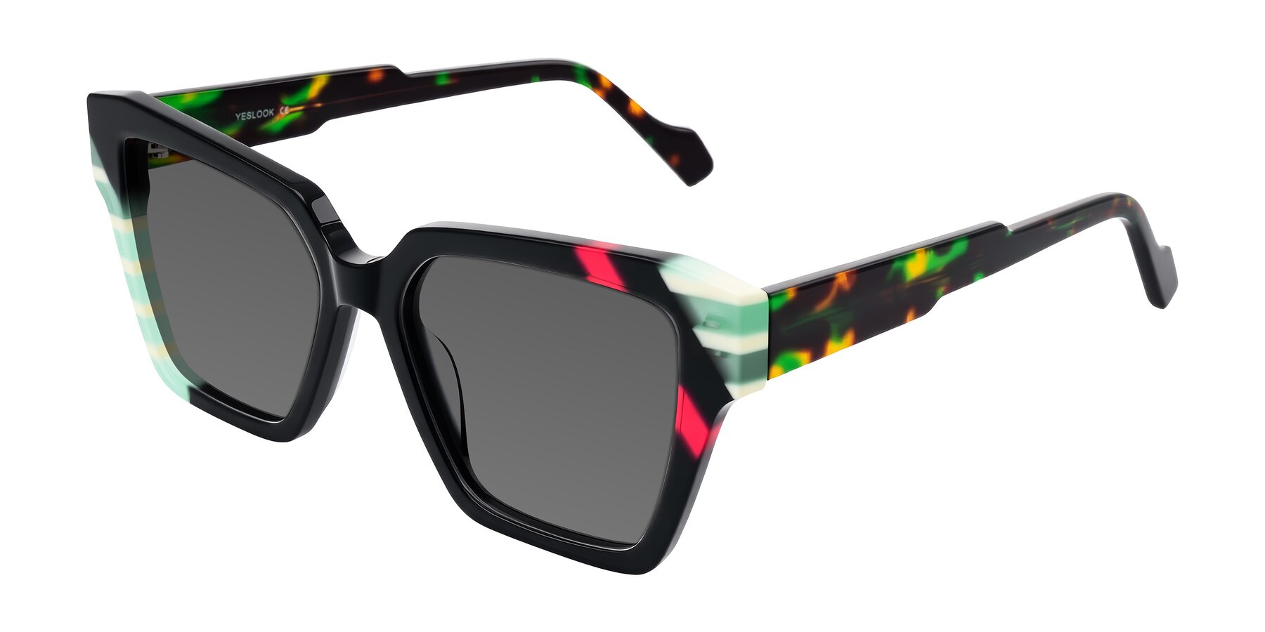Angle of Widvale in Onyx Mosaic with Medium Gray Tinted Lenses