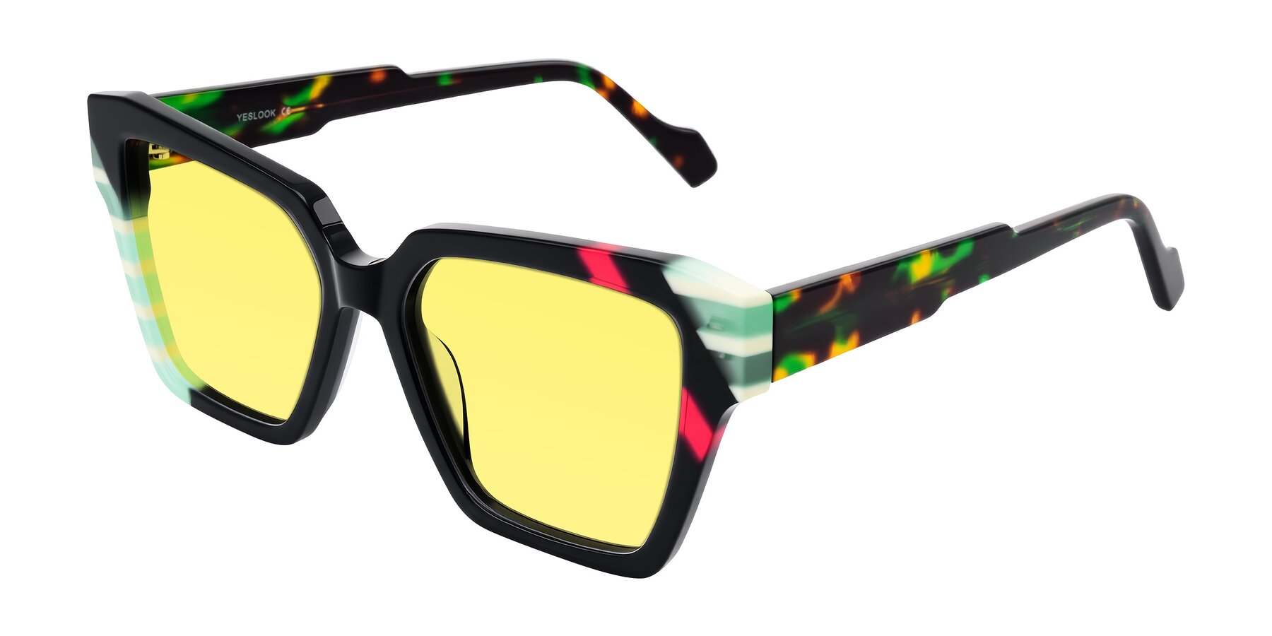 Angle of Widvale in Onyx Mosaic with Medium Yellow Tinted Lenses