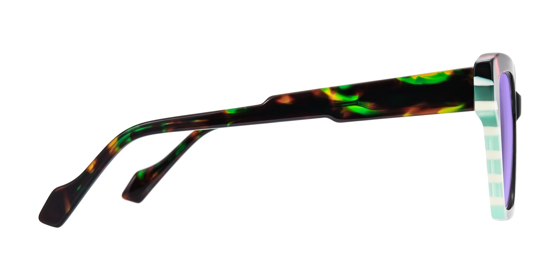 Side of Widvale in Onyx Mosaic with Medium Purple Tinted Lenses