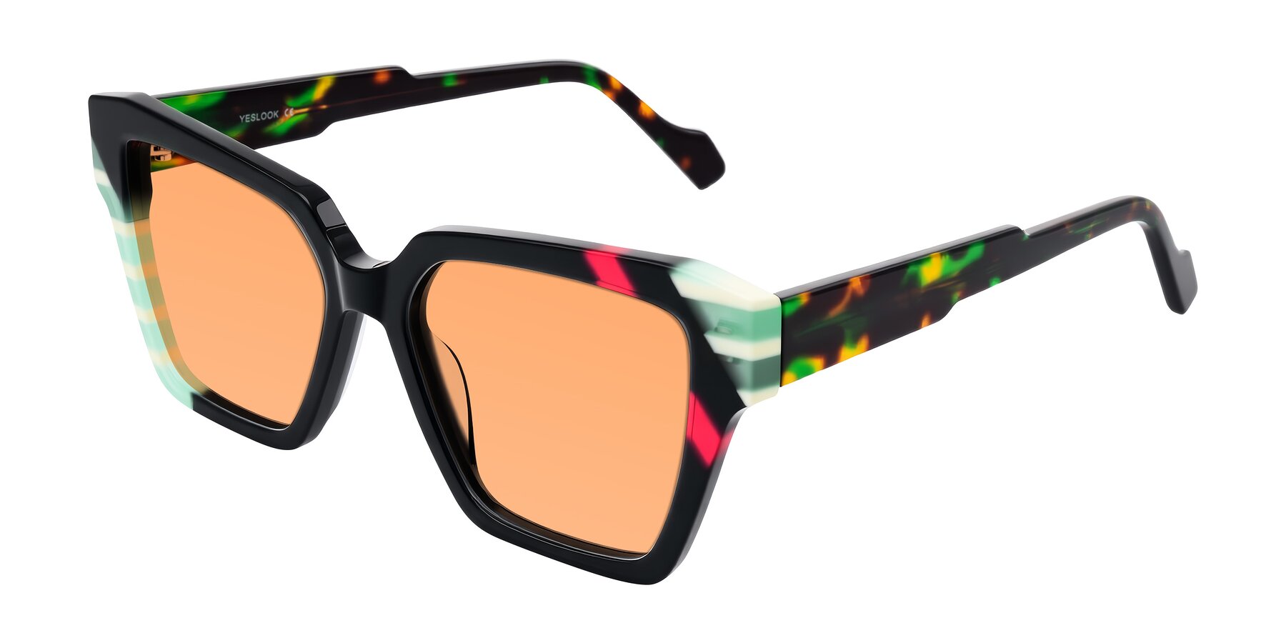 Angle of Widvale in Onyx Mosaic with Medium Orange Tinted Lenses