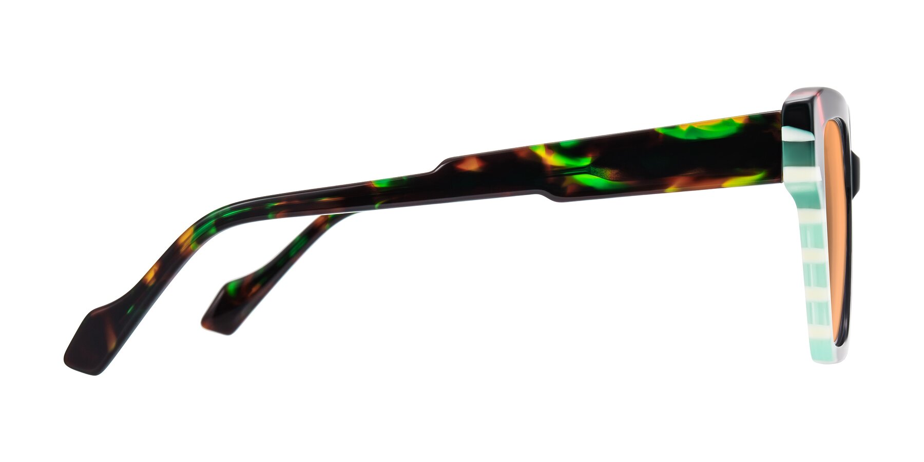 Side of Widvale in Onyx Mosaic with Medium Orange Tinted Lenses