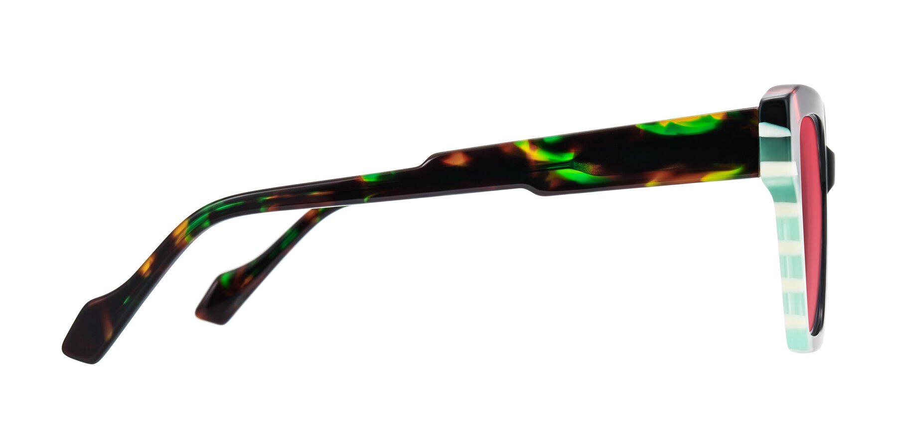 Side of Widvale in Onyx Mosaic with Red Tinted Lenses