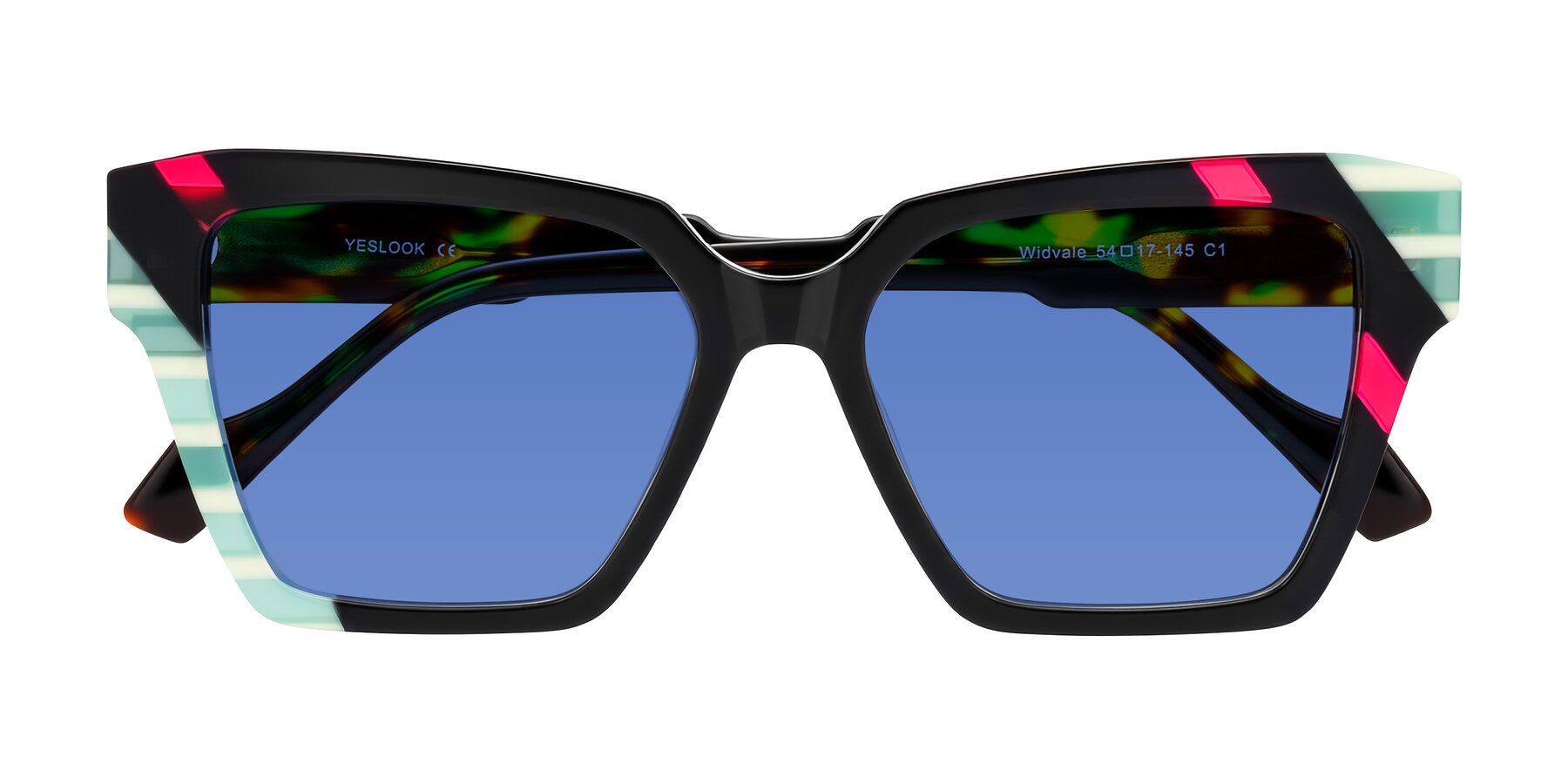 Folded Front of Widvale in Onyx Mosaic with Blue Tinted Lenses