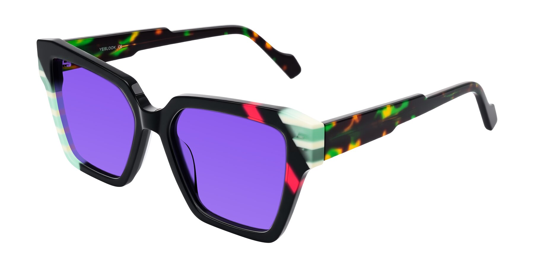 Angle of Widvale in Onyx Mosaic with Purple Tinted Lenses