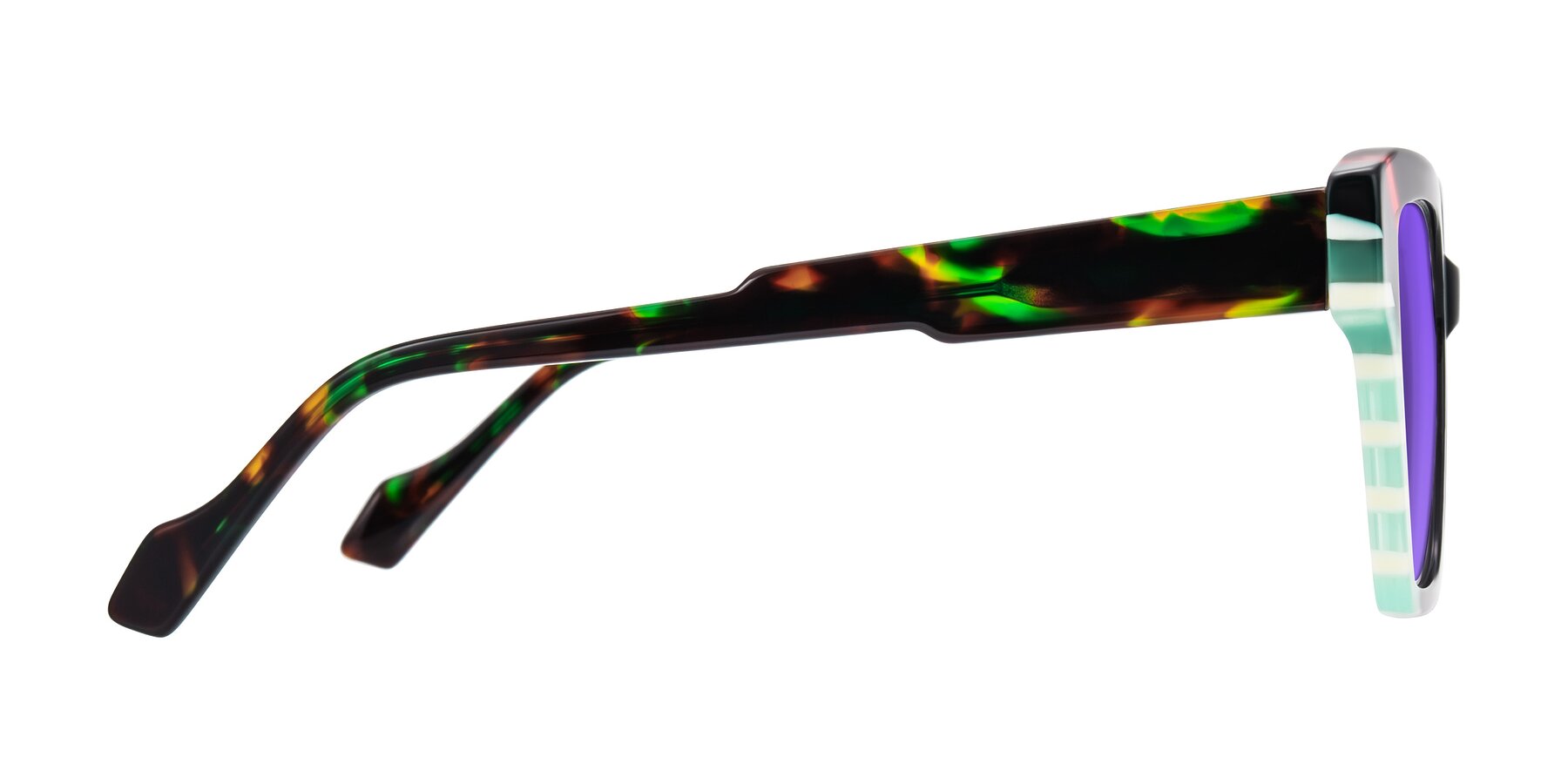 Side of Widvale in Onyx Mosaic with Purple Tinted Lenses