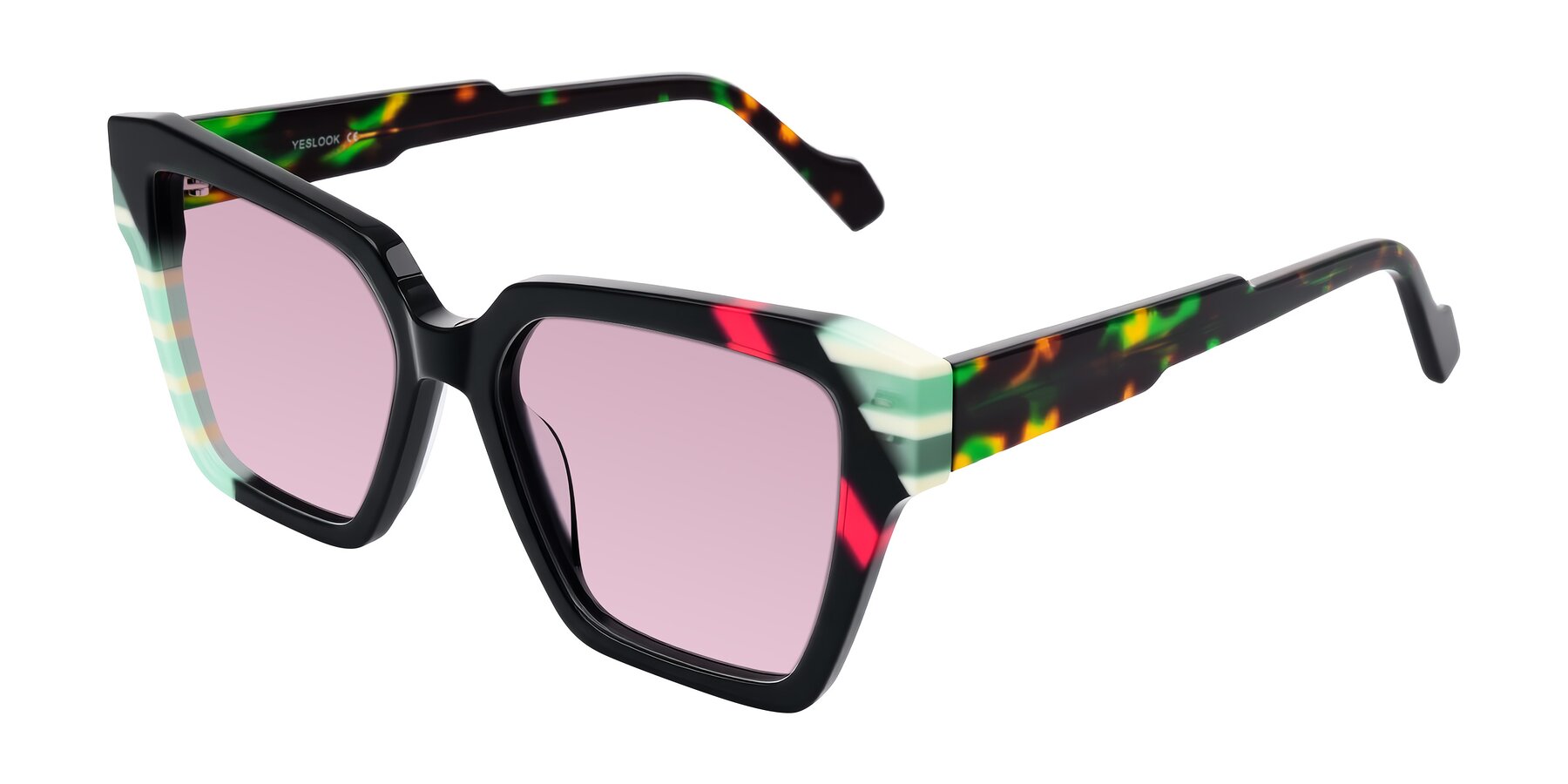 Angle of Widvale in Onyx Mosaic with Light Wine Tinted Lenses