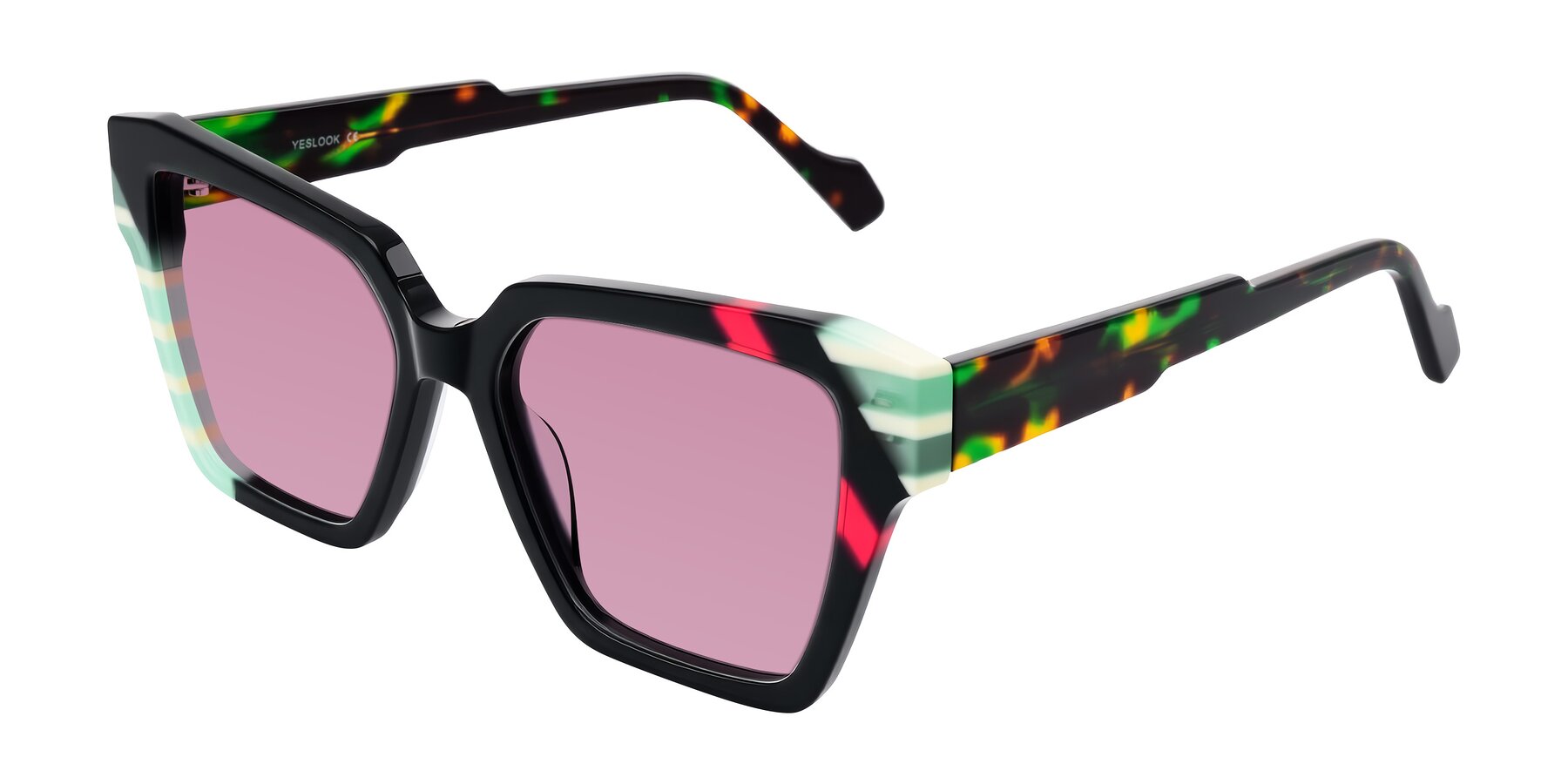 Angle of Widvale in Onyx Mosaic with Medium Wine Tinted Lenses