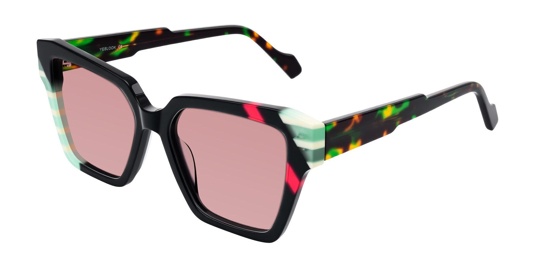 Angle of Widvale in Onyx Mosaic with Medium Garnet Tinted Lenses