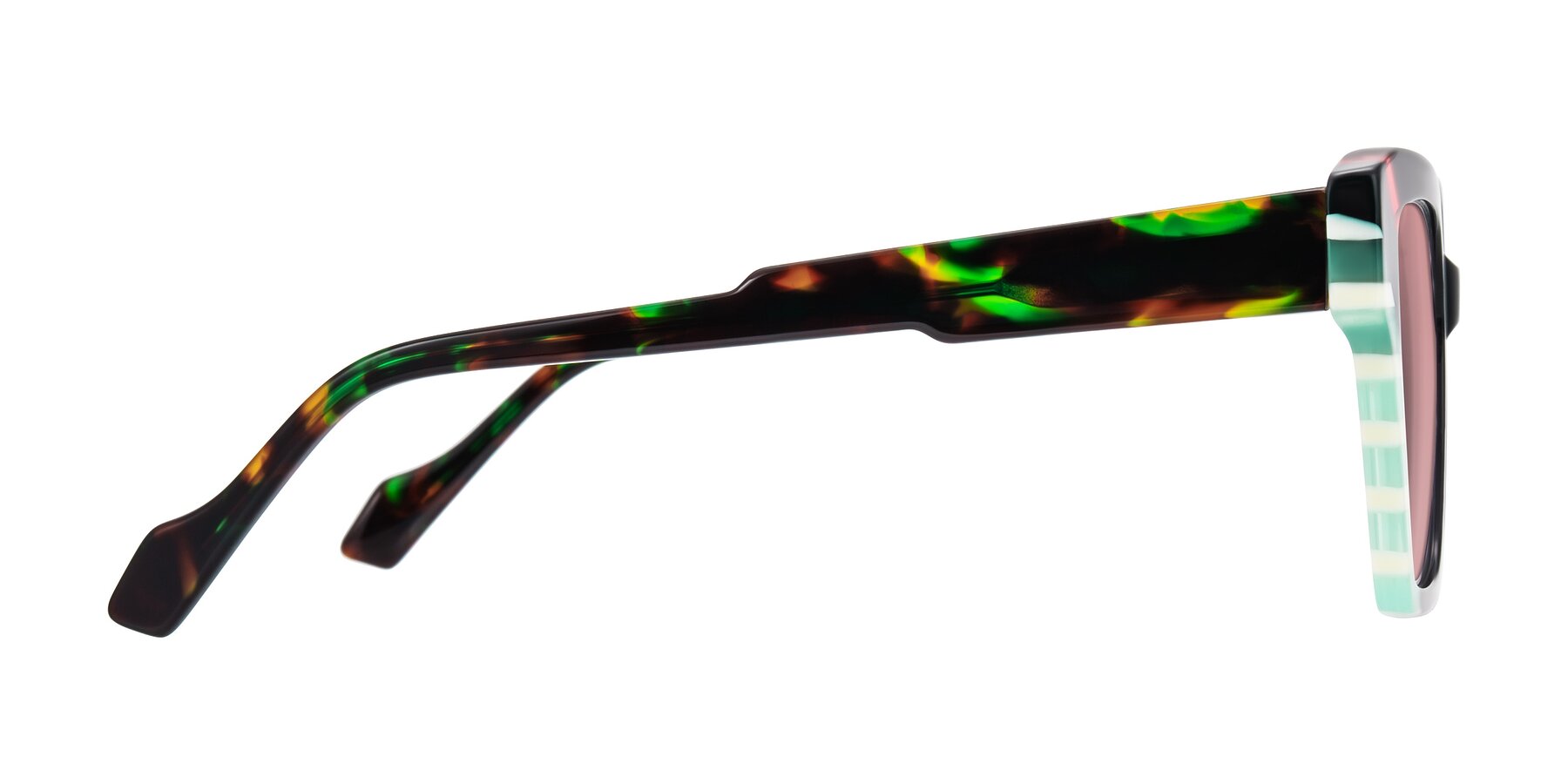 Side of Widvale in Onyx Mosaic with Medium Garnet Tinted Lenses