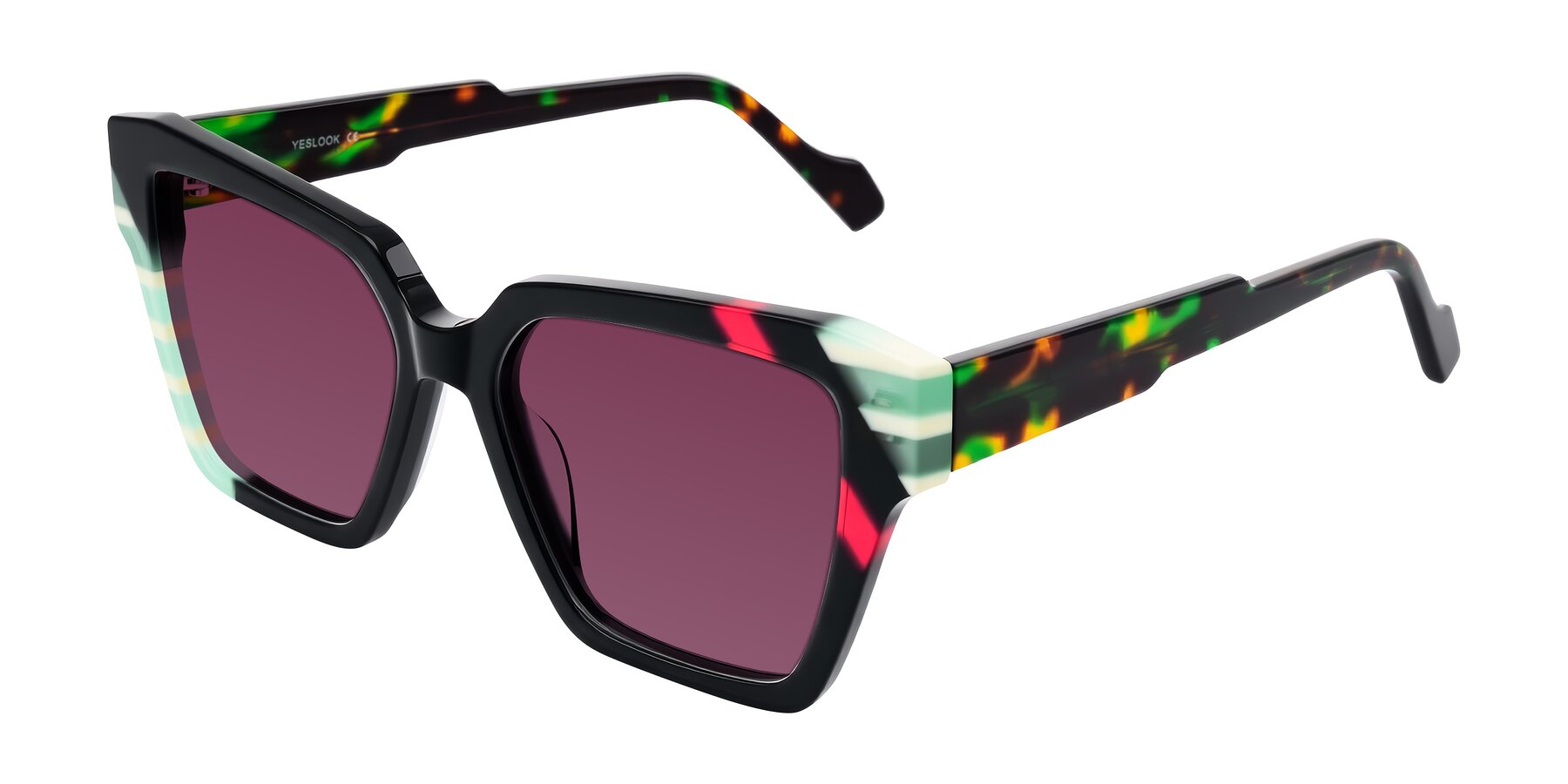 Angle of Widvale in Onyx Mosaic with Wine Tinted Lenses