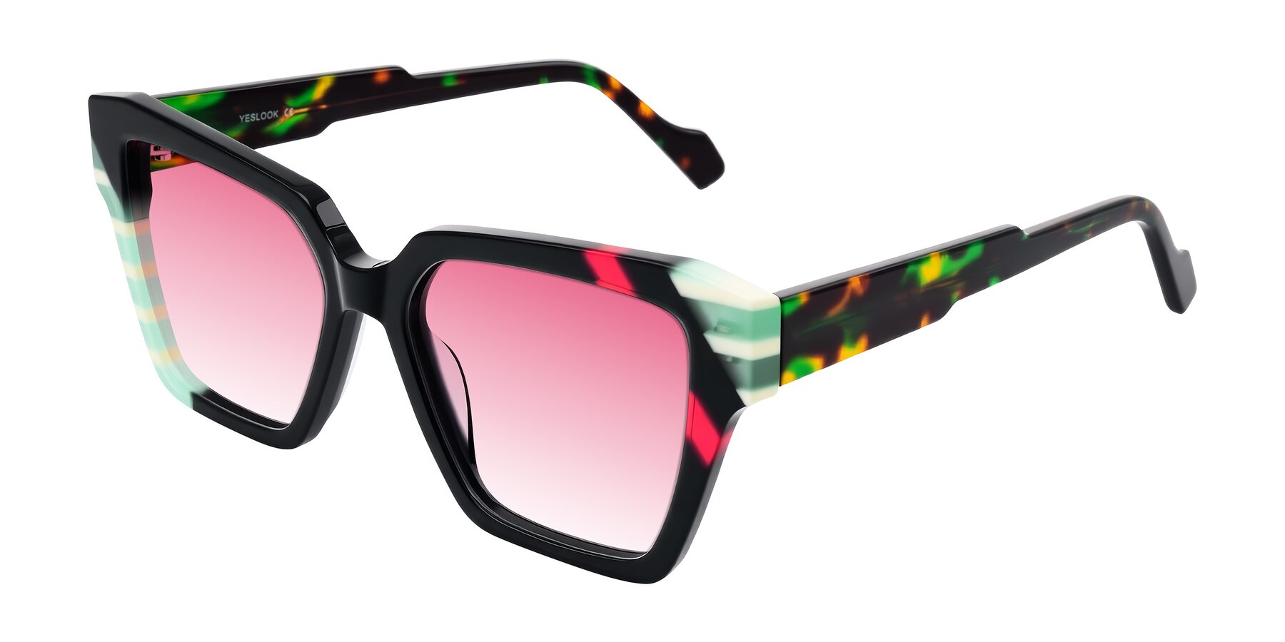 Angle of Widvale in Onyx Mosaic with Pink Gradient Lenses