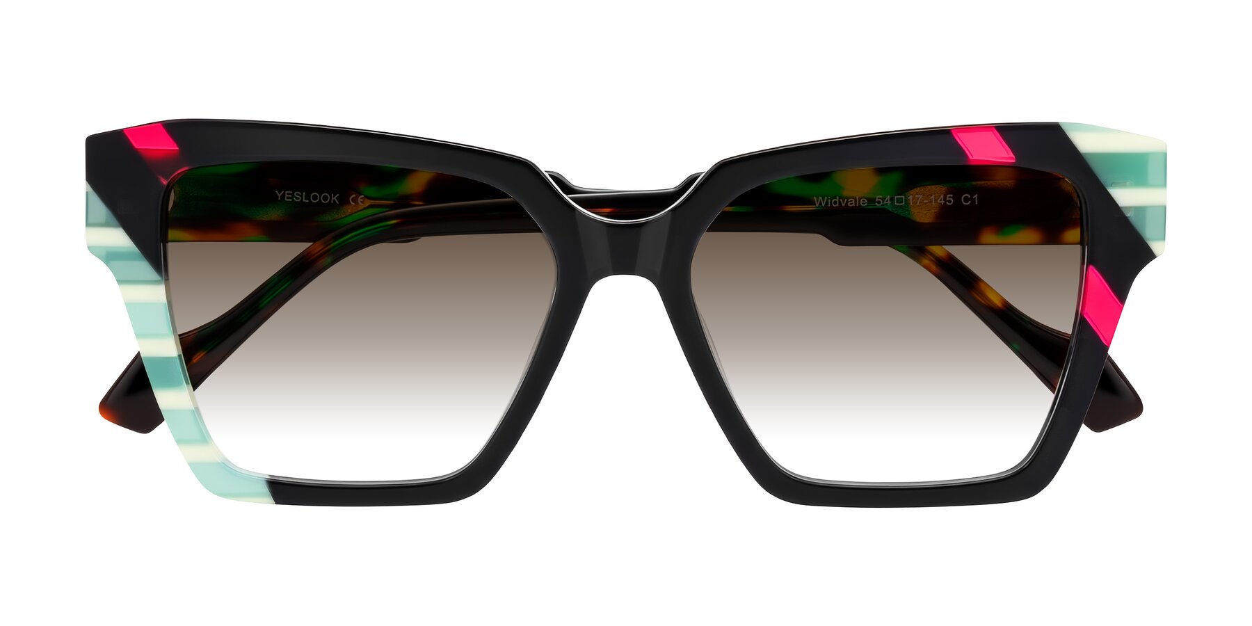 Folded Front of Widvale in Onyx Mosaic with Brown Gradient Lenses