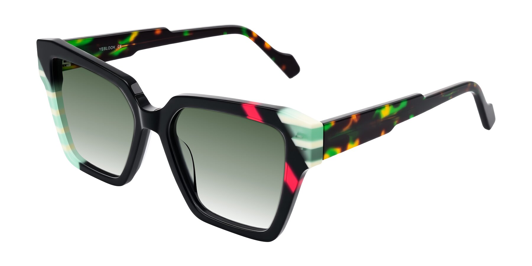 Angle of Widvale in Onyx Mosaic with Green Gradient Lenses