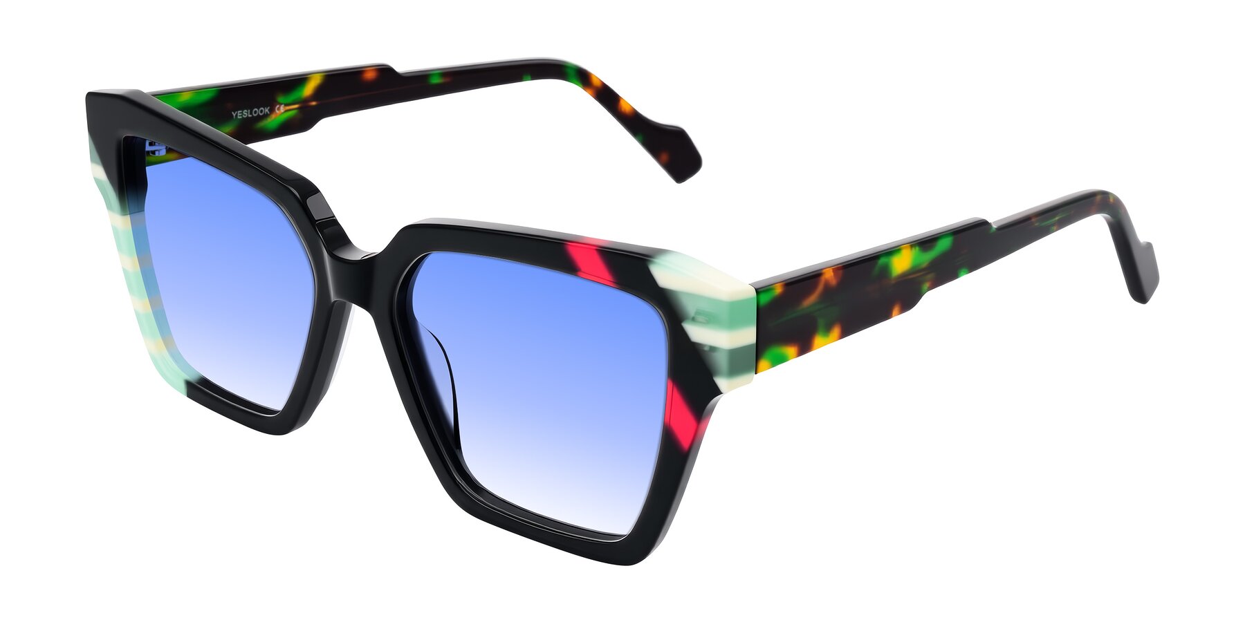 Angle of Widvale in Onyx Mosaic with Blue Gradient Lenses