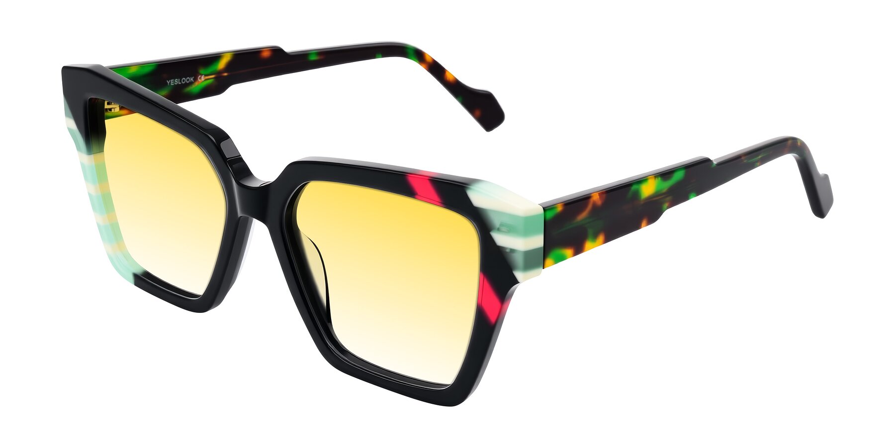 Angle of Widvale in Onyx Mosaic with Yellow Gradient Lenses