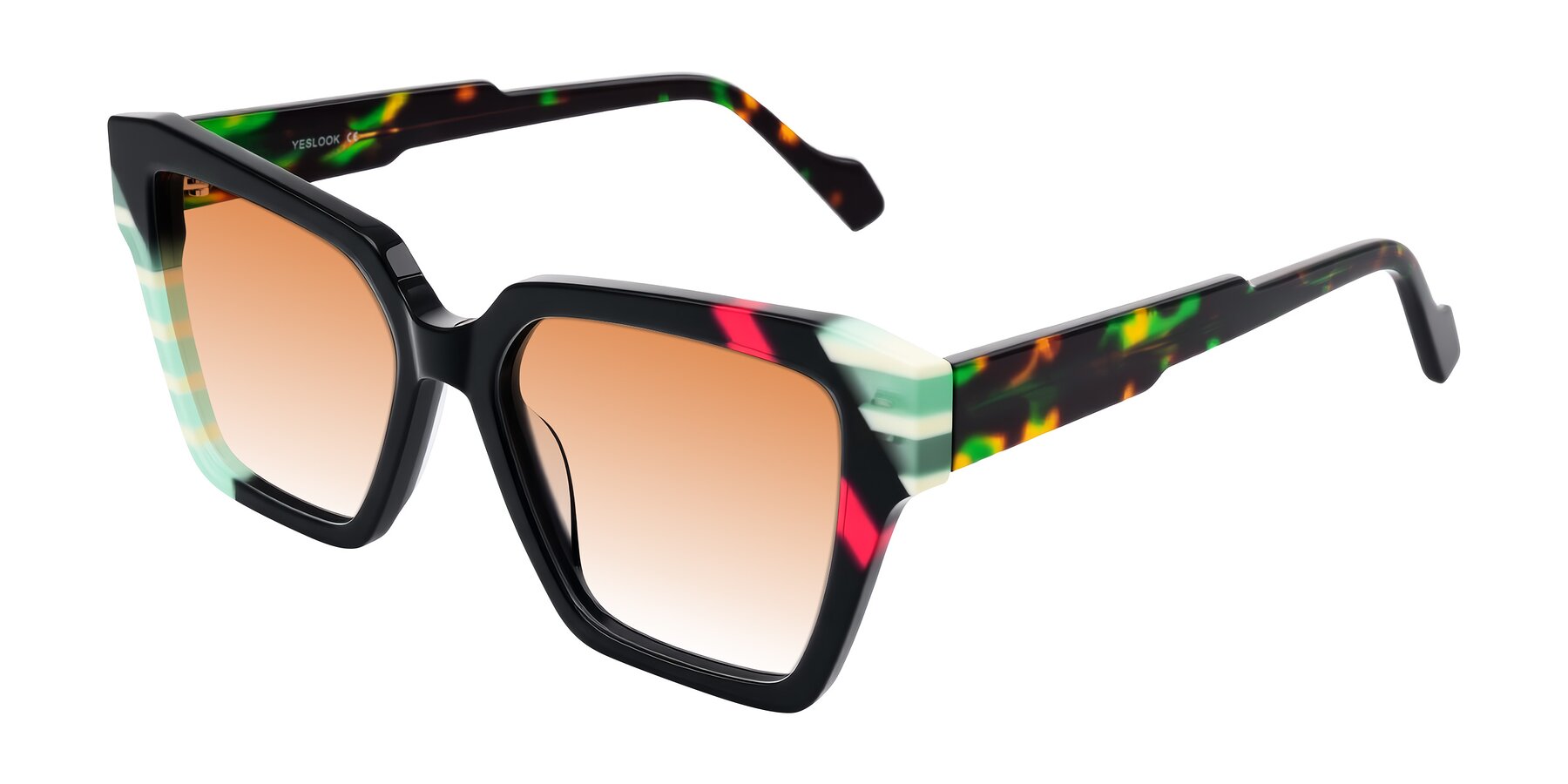 Angle of Widvale in Onyx Mosaic with Orange Gradient Lenses