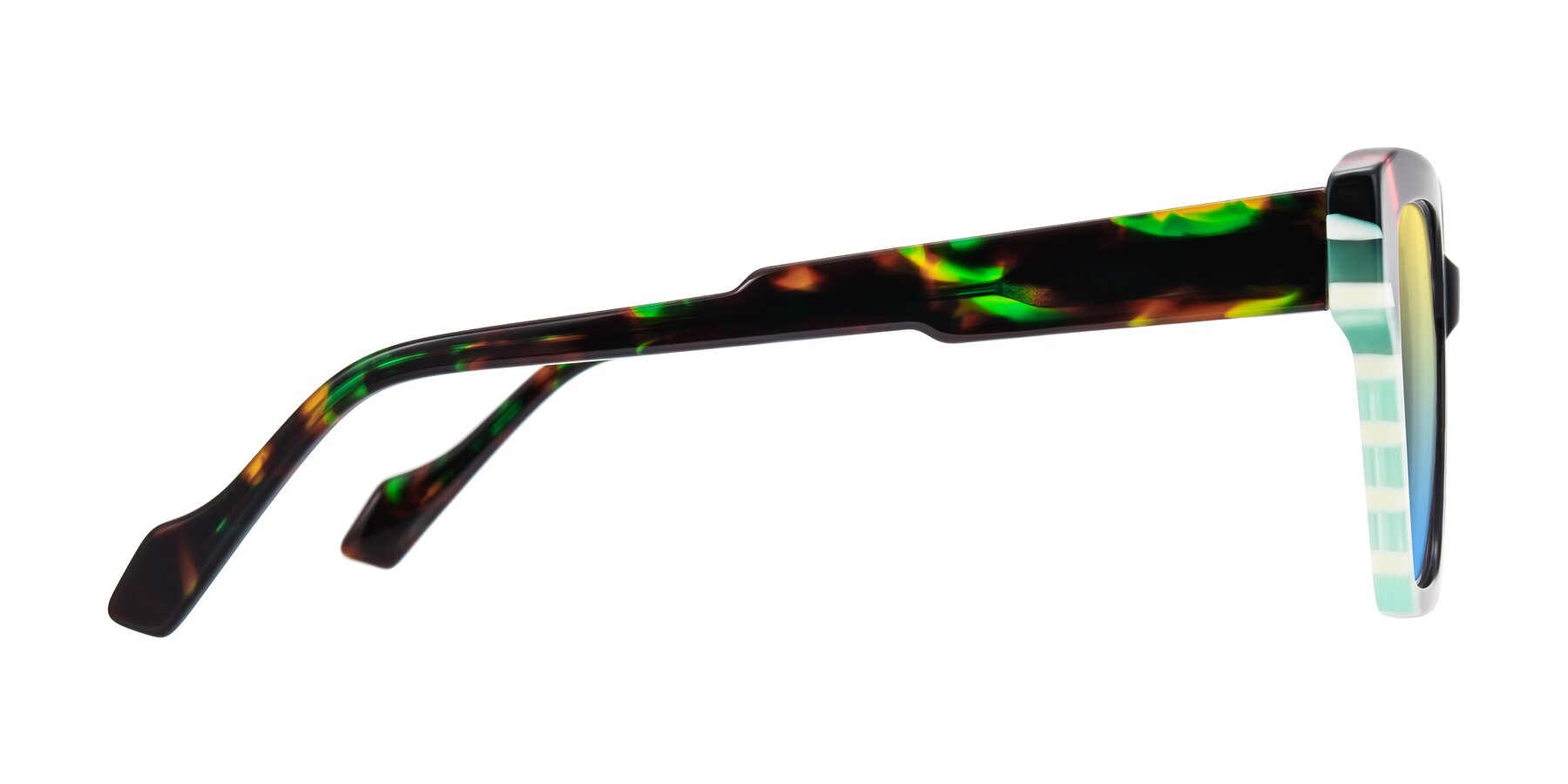 Side of Widvale in Onyx Mosaic with Yellow / Blue Gradient Lenses