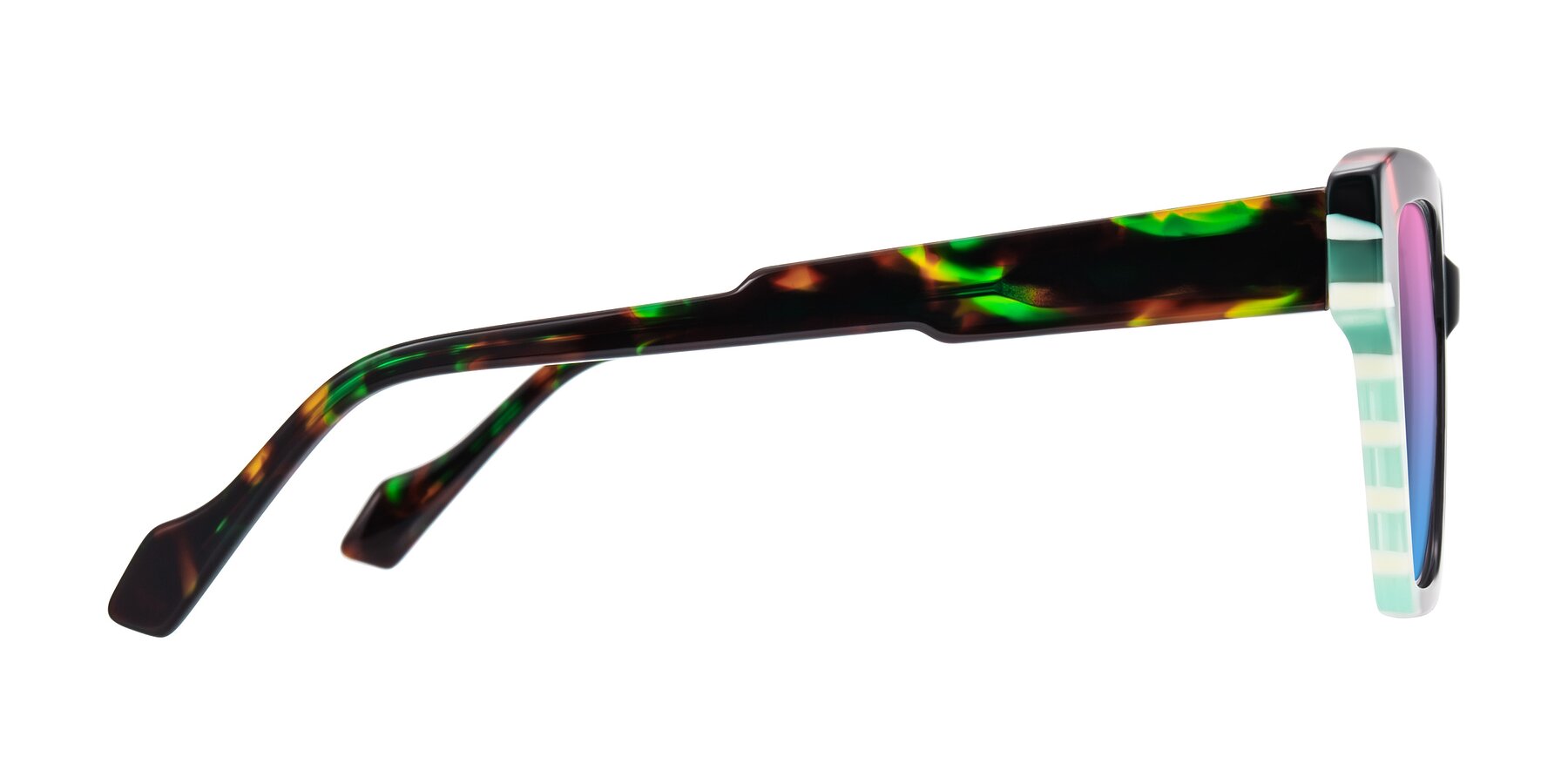 Side of Widvale in Onyx Mosaic with Pink / Blue Gradient Lenses